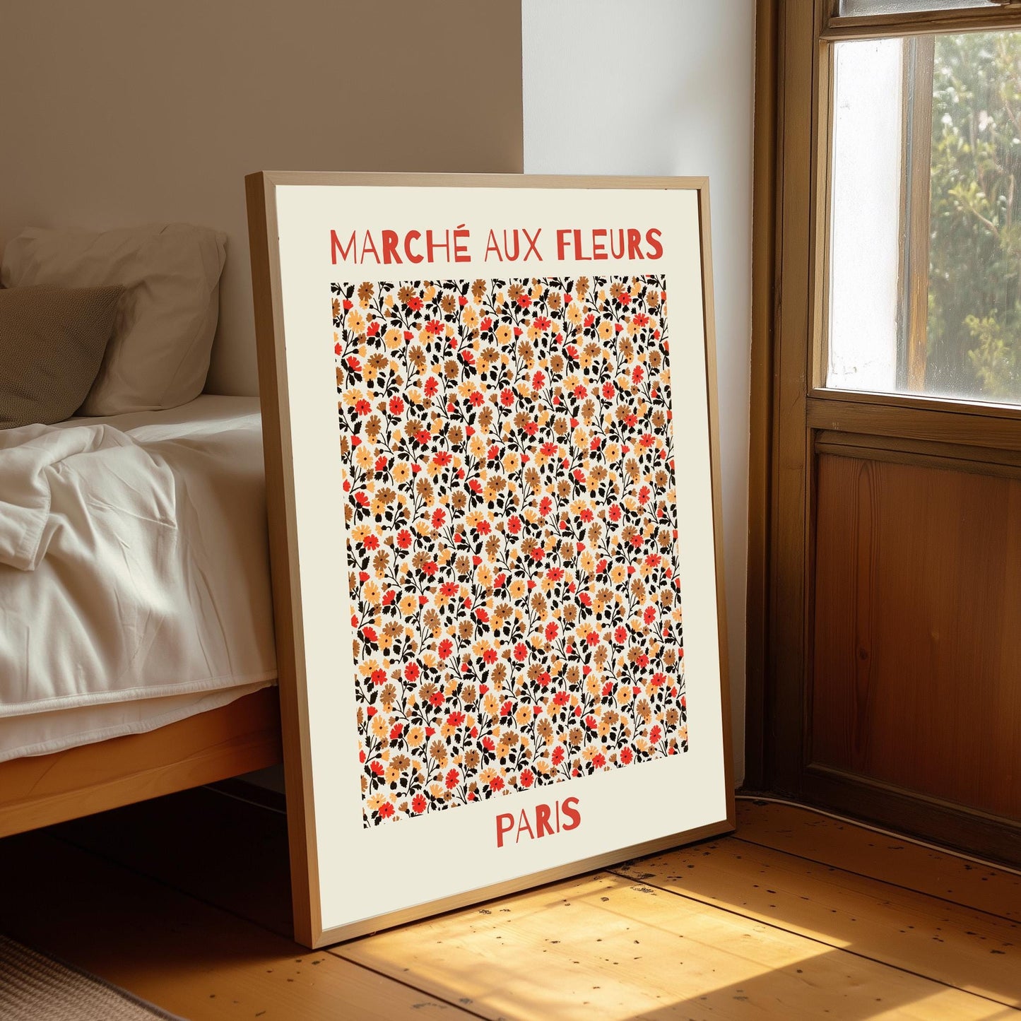 Vintage Flower Market Print: Marché aux Fleurs, Paris Wall Art
