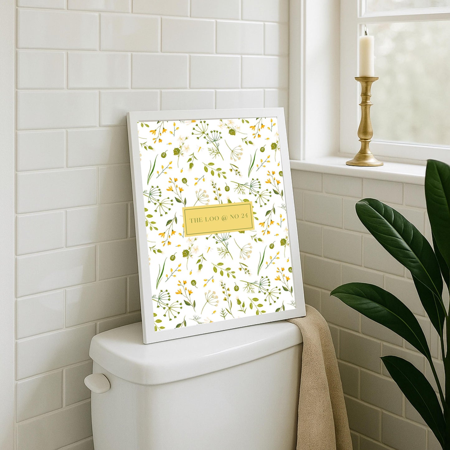 Personalized Floral Loo Print: Funny Bathroom Wall Art