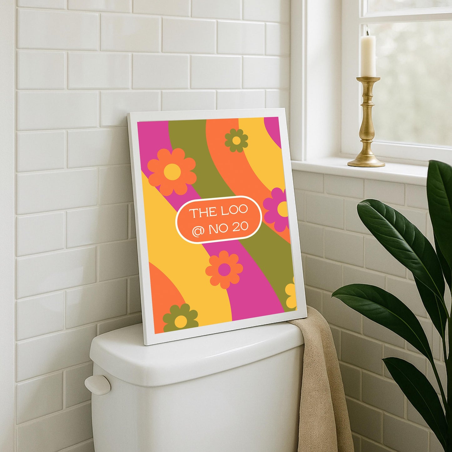 Personalized Bathroom Print: Floral Loo Poster, Funny Wall Art
