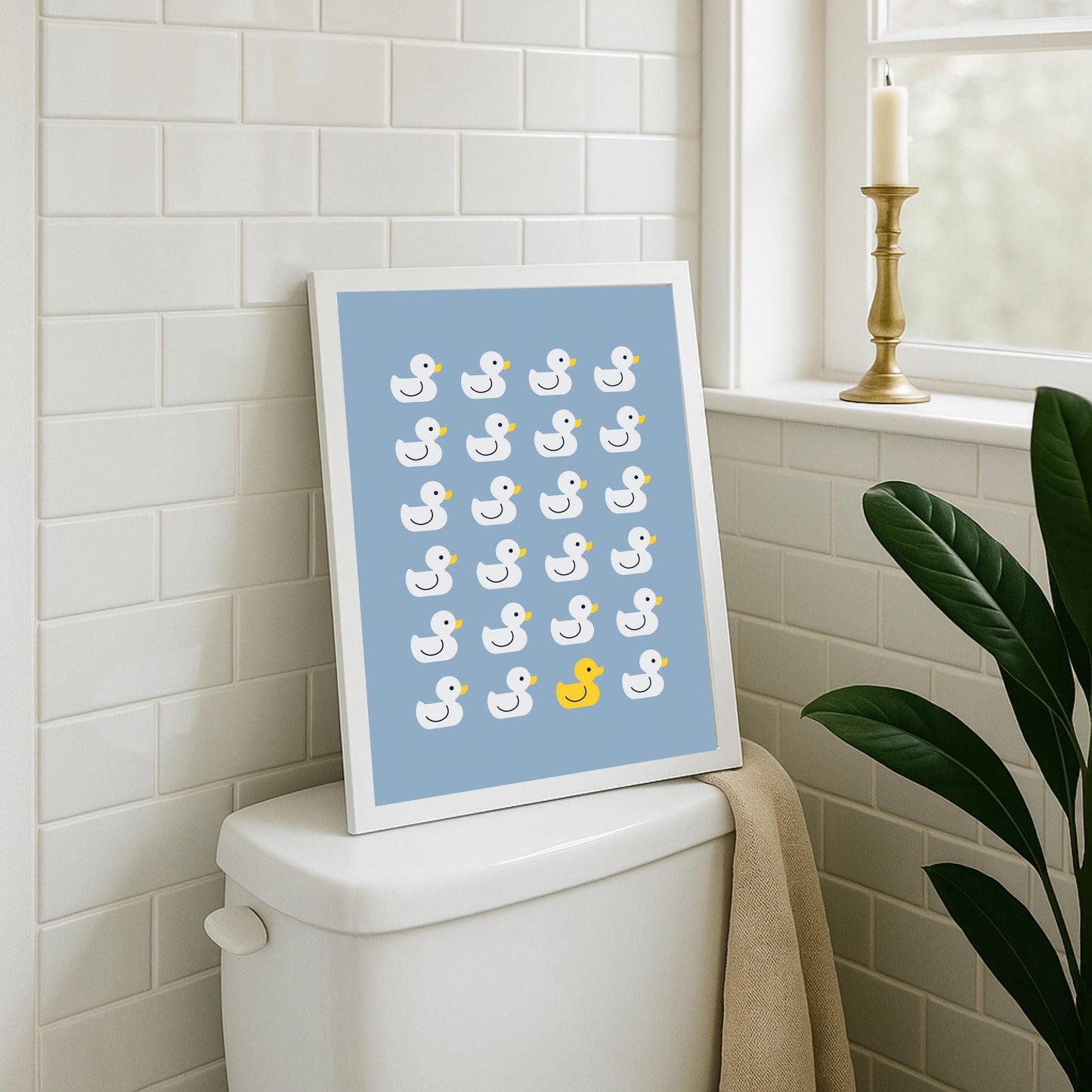 Bathroom Print: Duck Loo Poster, Funny Art