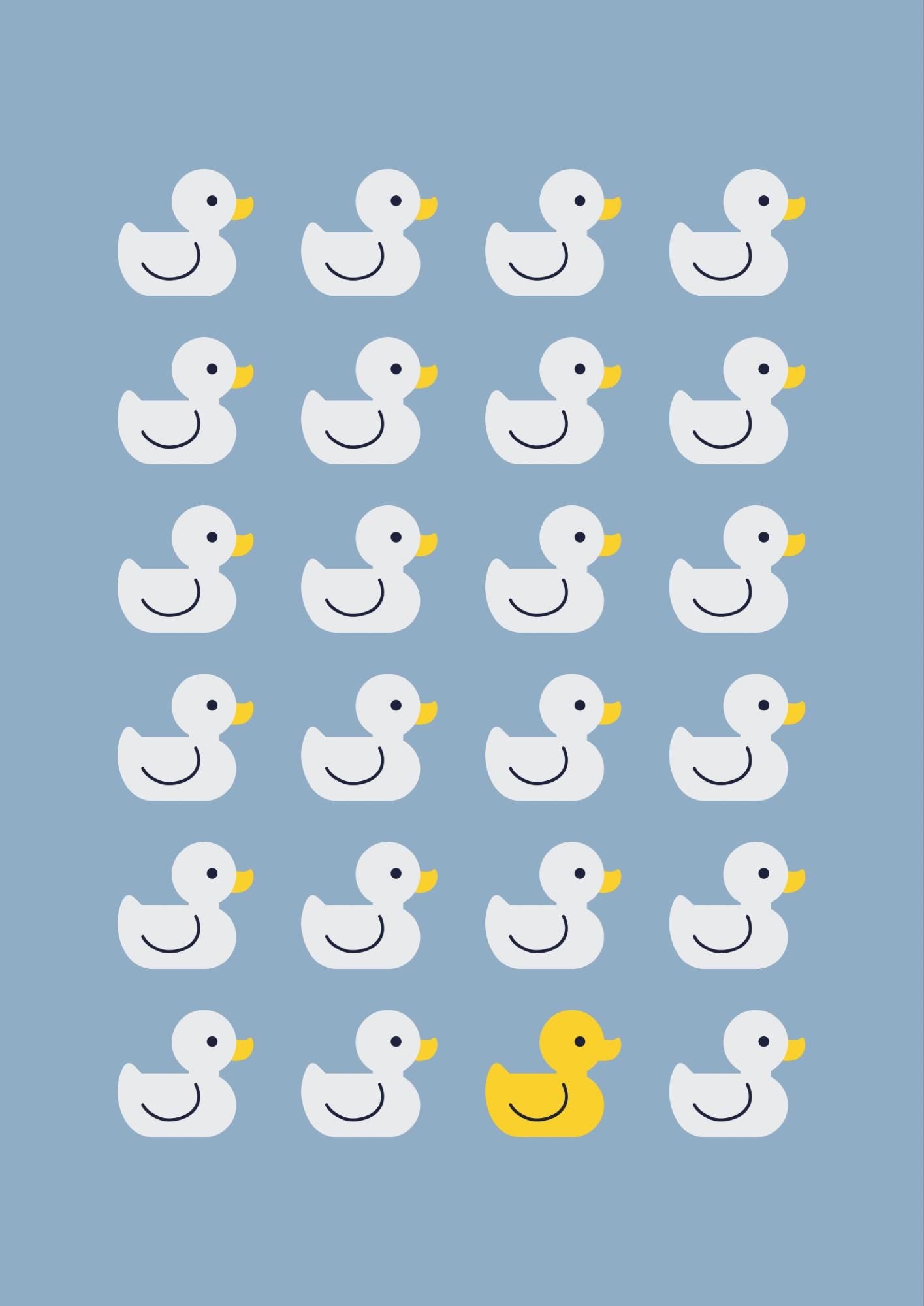 Bathroom Print: Duck Loo Poster, Funny Art