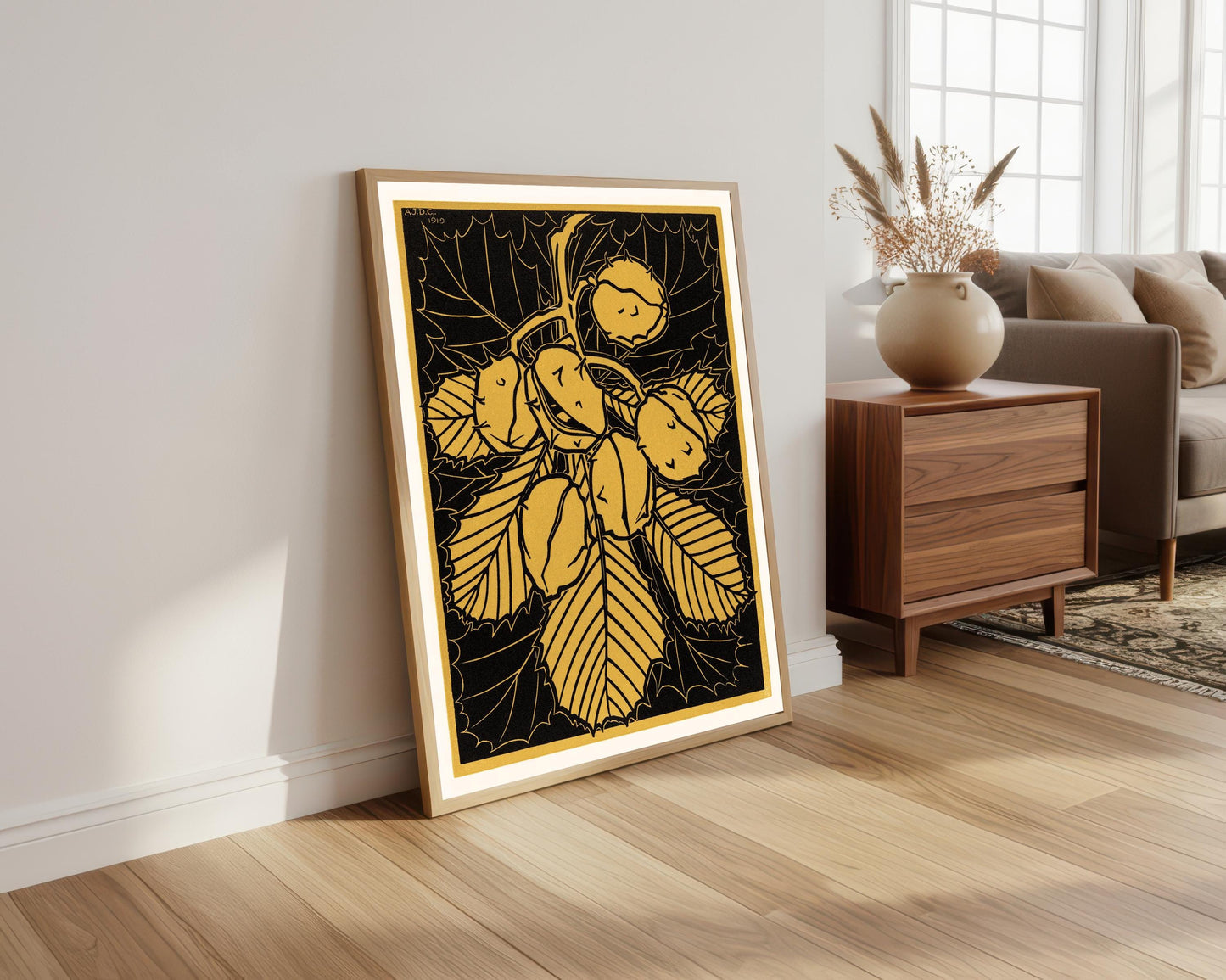 Horse Chestnut Art Nouveau Print: Julie de Graag Vintage Poster