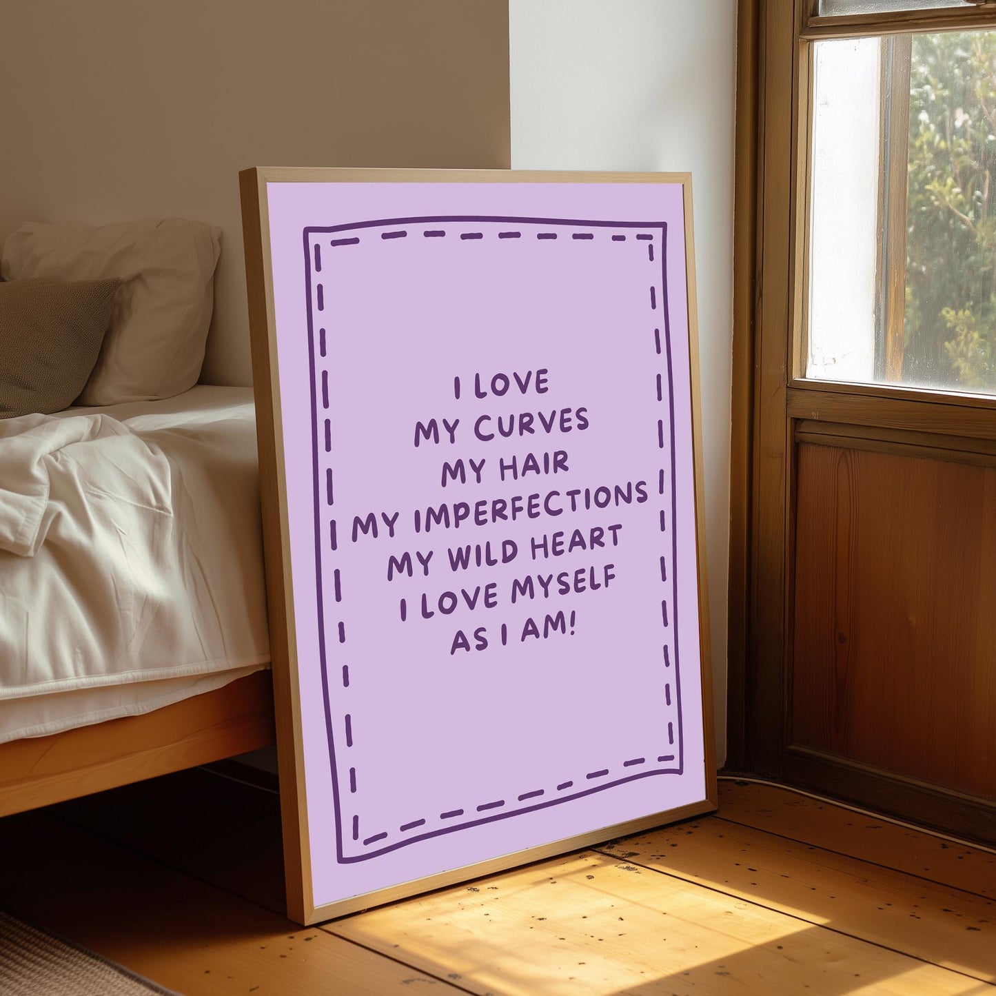 I Love Myself Typography Print: Bedroom Wall Art