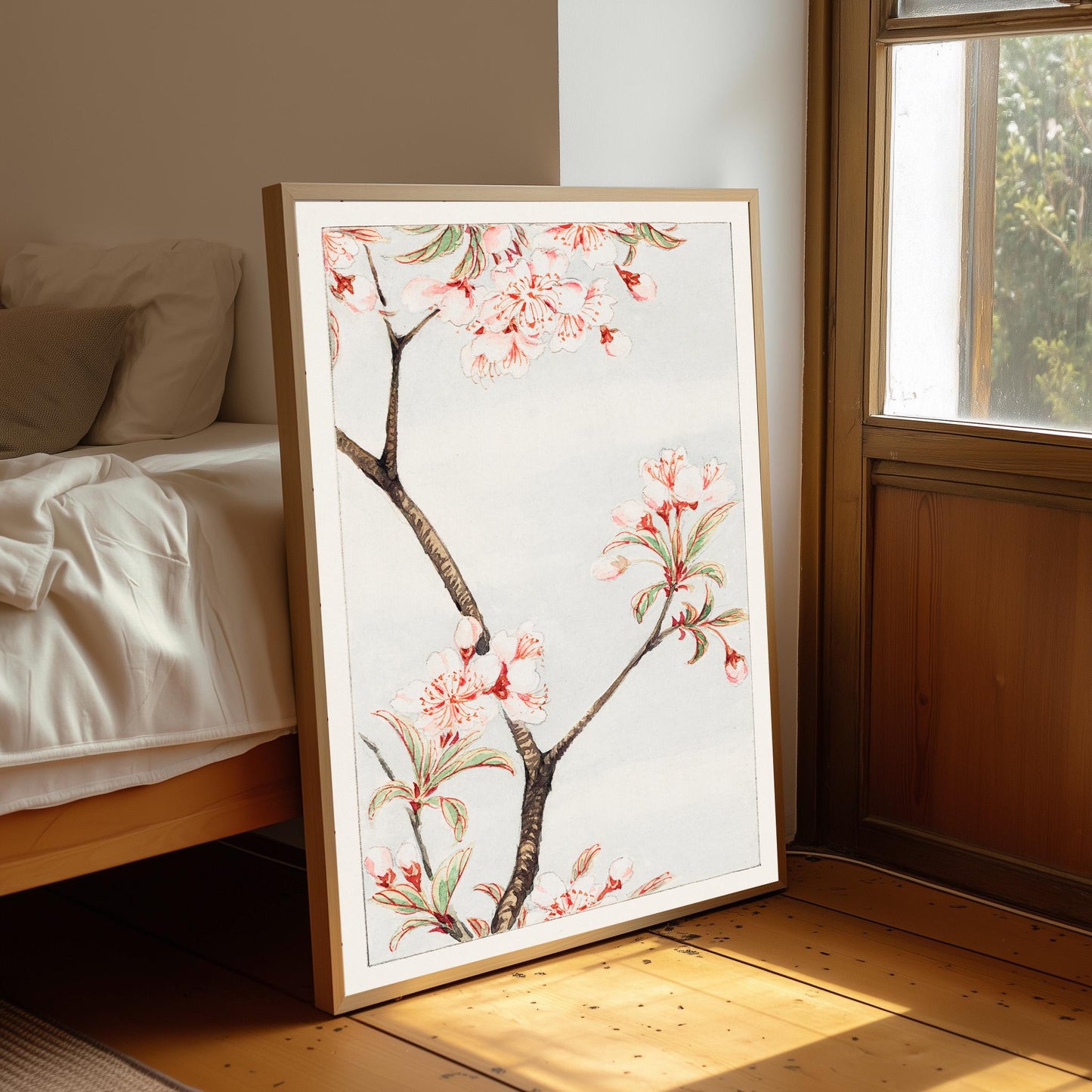 Japanese Woodblock Print: Plum Branches, Oriental Vintage Art