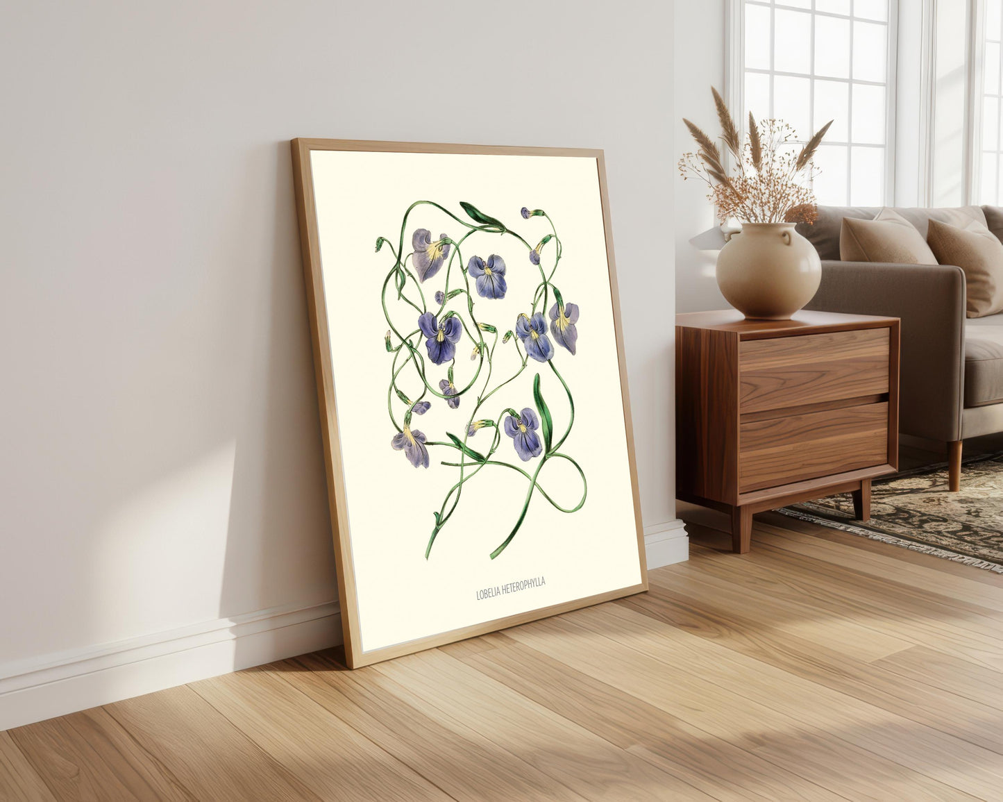 Joseph Paxton Botanical Print: Lobelia Heterophylla, Blue Floral Wall Art
