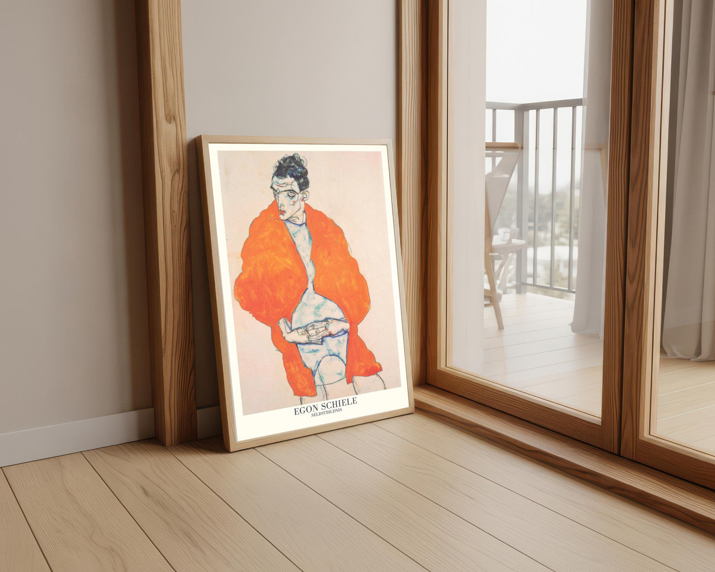 Egon Schiele Self Portrait Print: Orange Expressionism Art