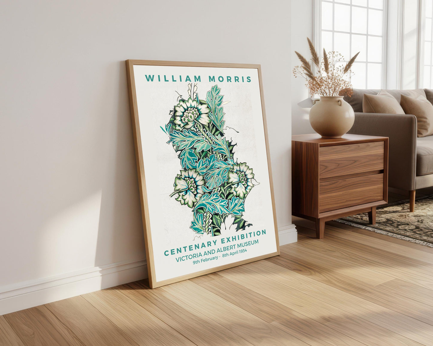William Morris Anemone Print: Art Nouveau Floral Poster