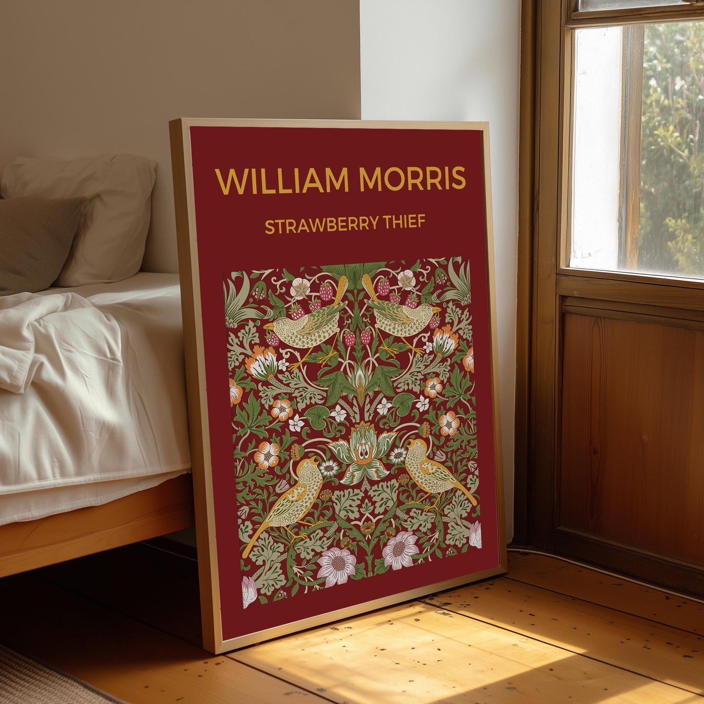 William Morris Strawberry Thief Print: Art Nouveau Floral Wall Art