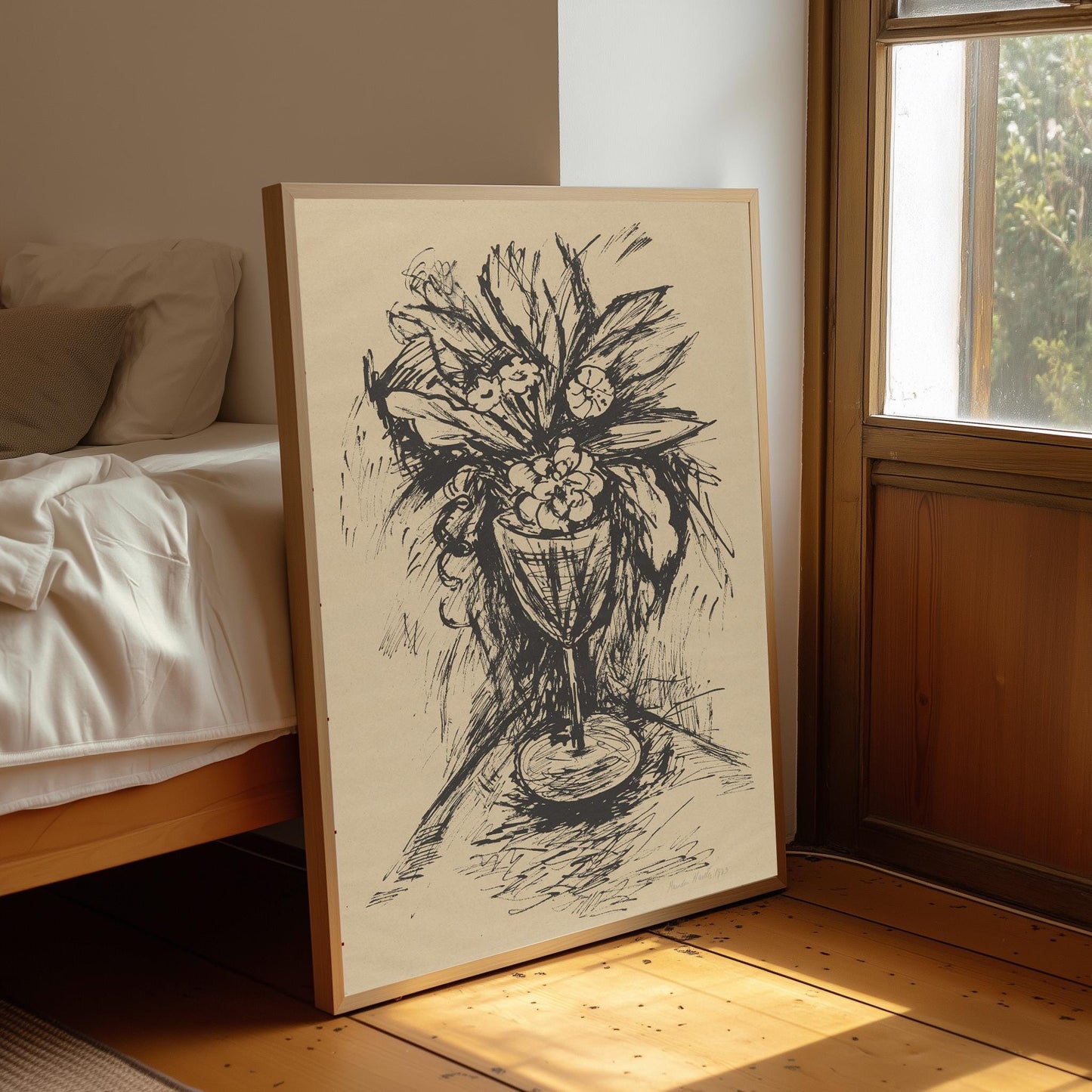 Marsden Hartley Goblet of Flowers Print: Abstract Bedroom Wall Art