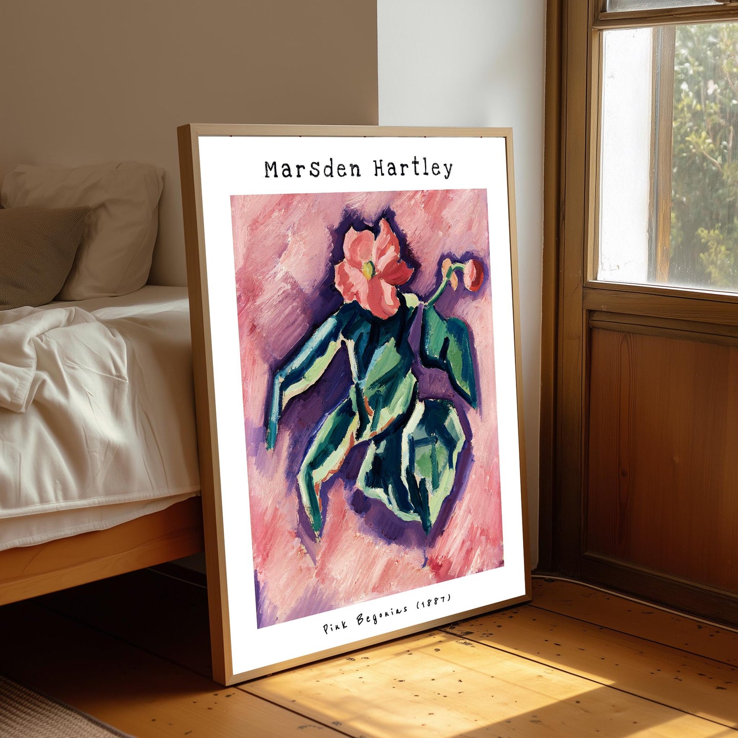 Marsden Hartley Pink Begonias Print: Abstract Bedroom Wall Art