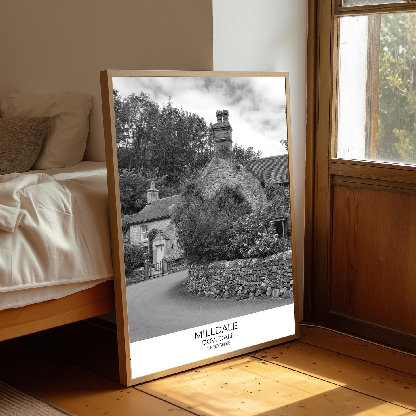 Milldale Dovedale Print: Derbyshire Black and White Photography