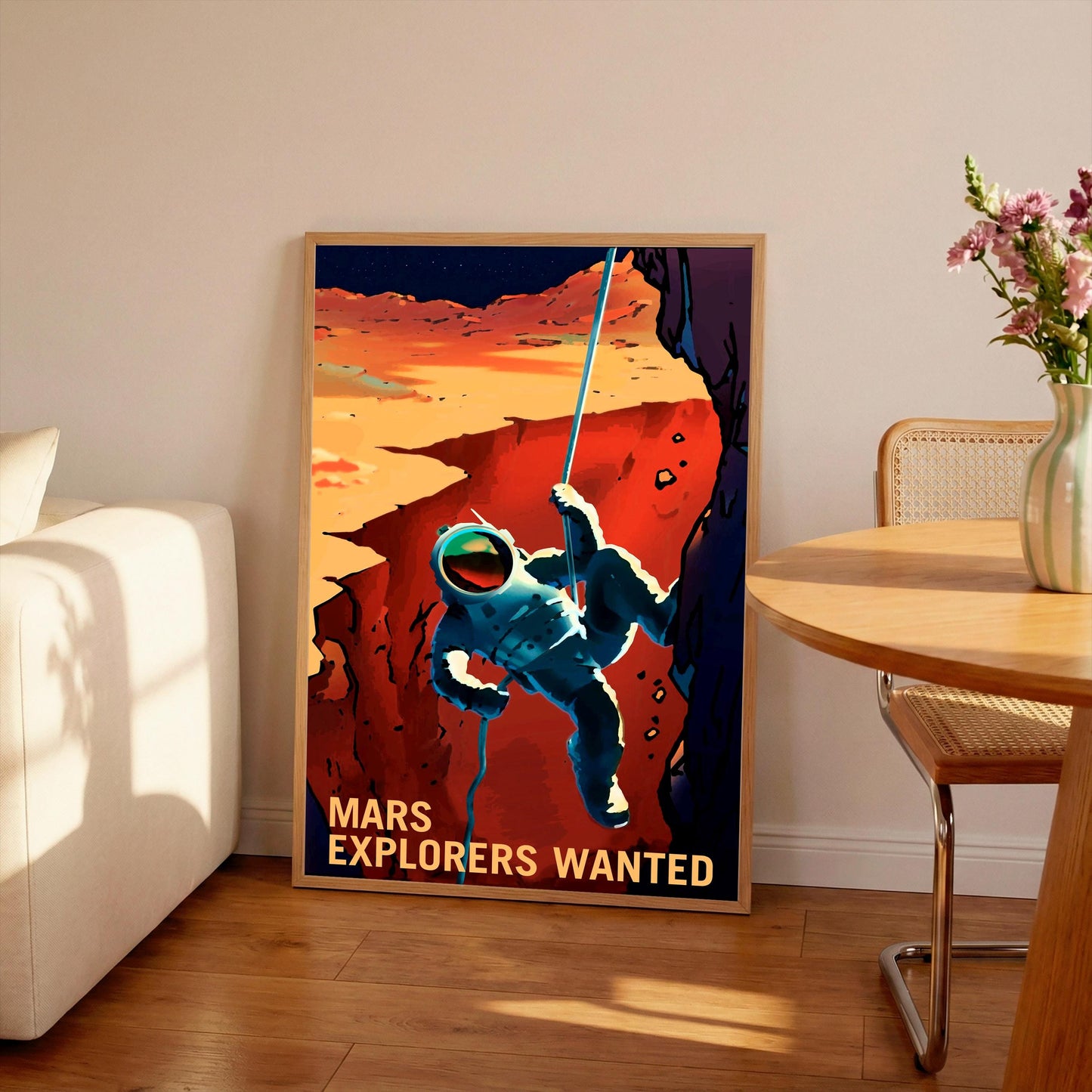 NASA Mars Explorers Wanted Poster: Vintage Space Art Print