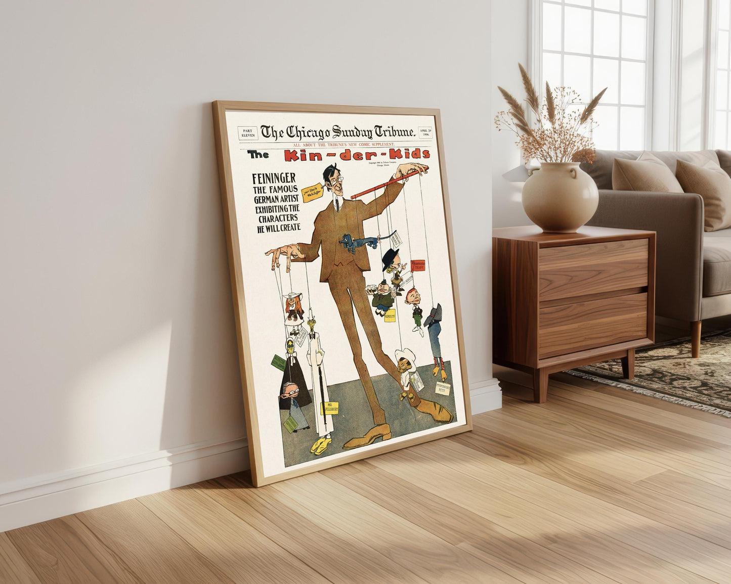 Lyonel Feininger 'Kin-der-Kids' Newspaper Print: German Artist