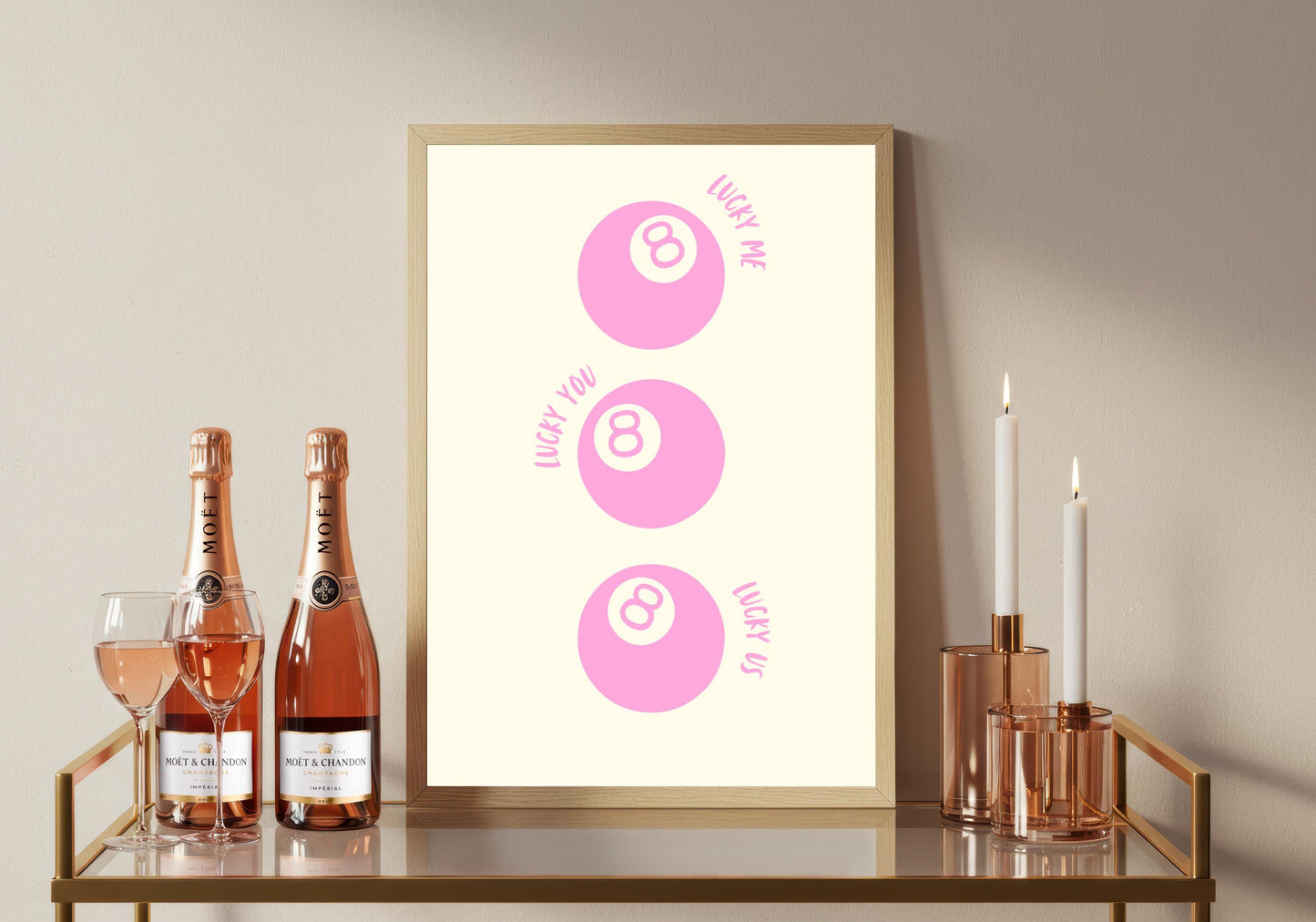 Lucky No 8 Snooker Ball Print: Retro Minimalist Wall Art