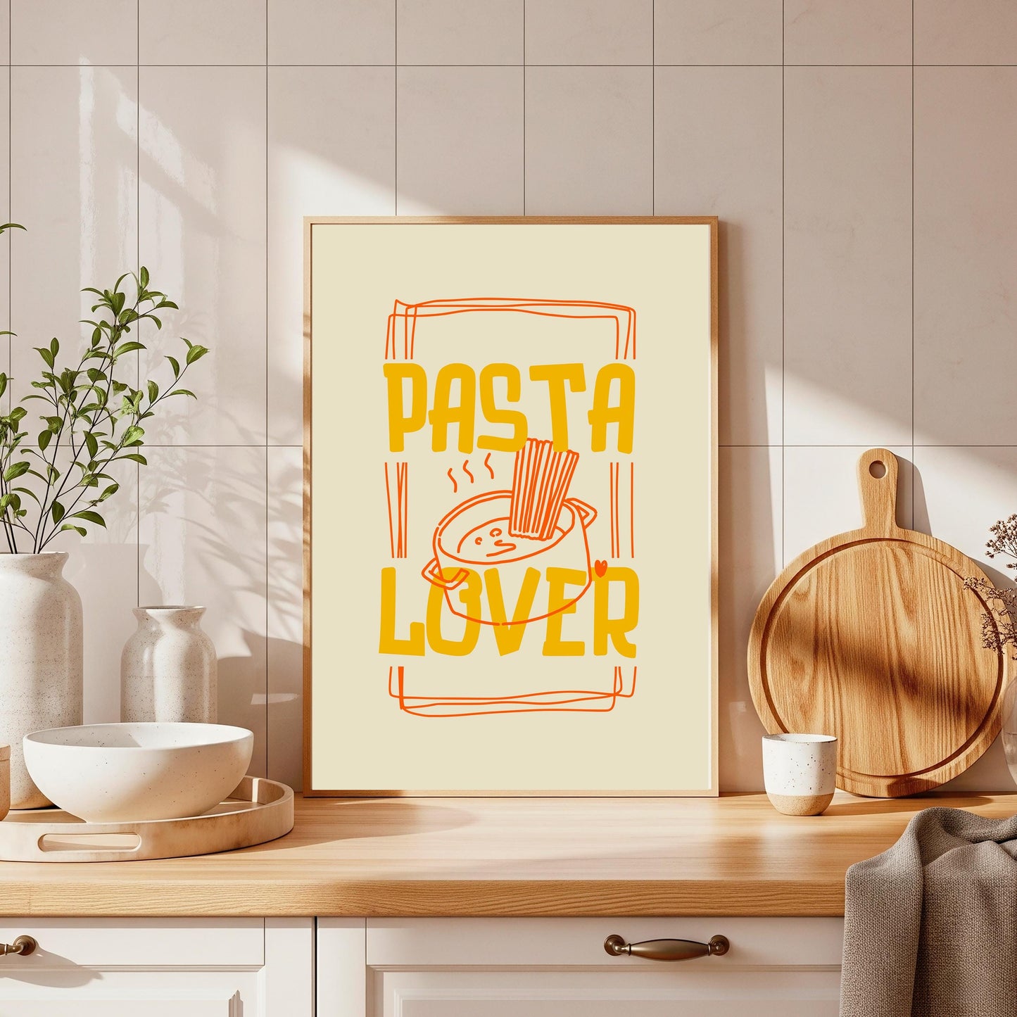 Pasta Lover Print: Retro Kitchen Wall Art