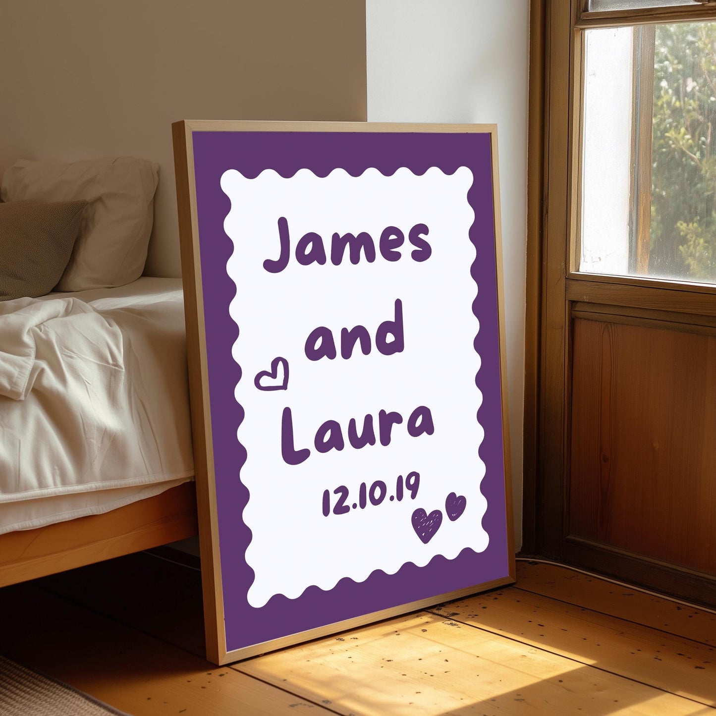 Personalized Couples Print: Wedding, Anniversary, First Date - Fine Art Paper, Valentines Day