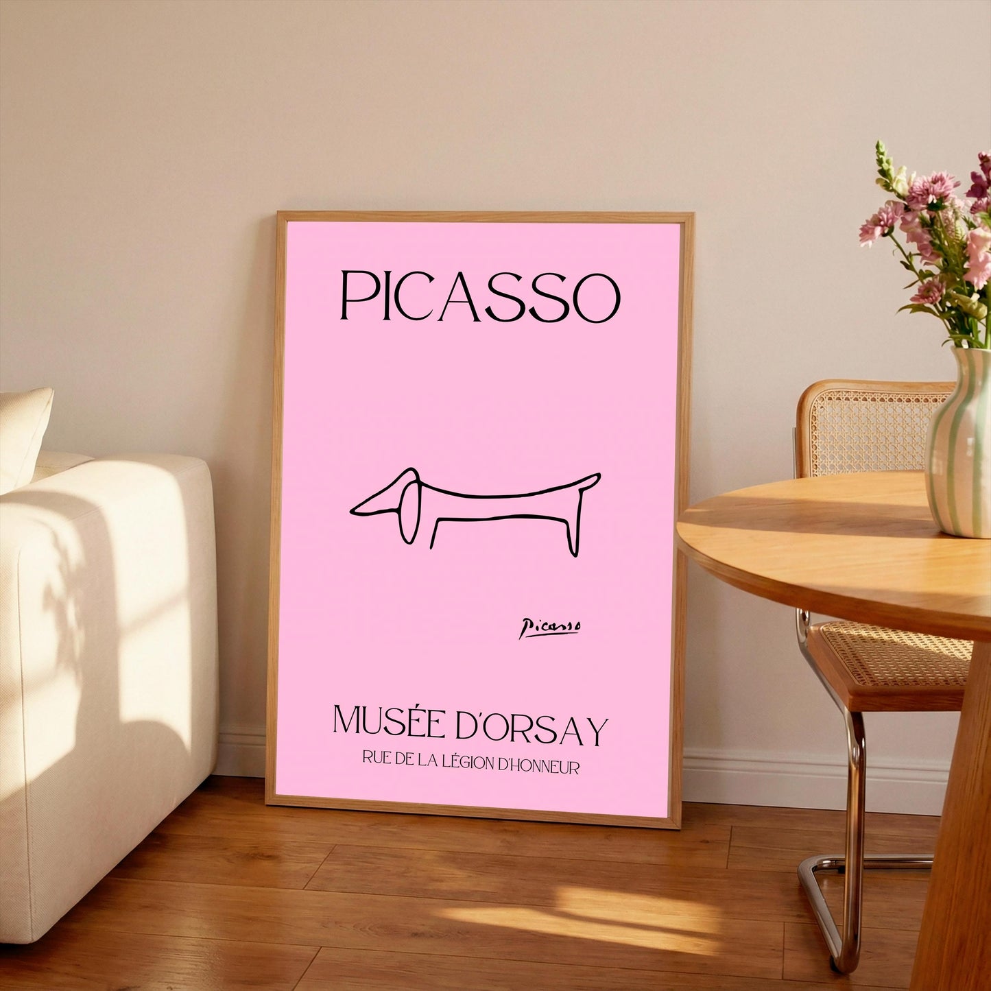 Picasso Dachshund Print: Vintage Line Drawing Dog Art