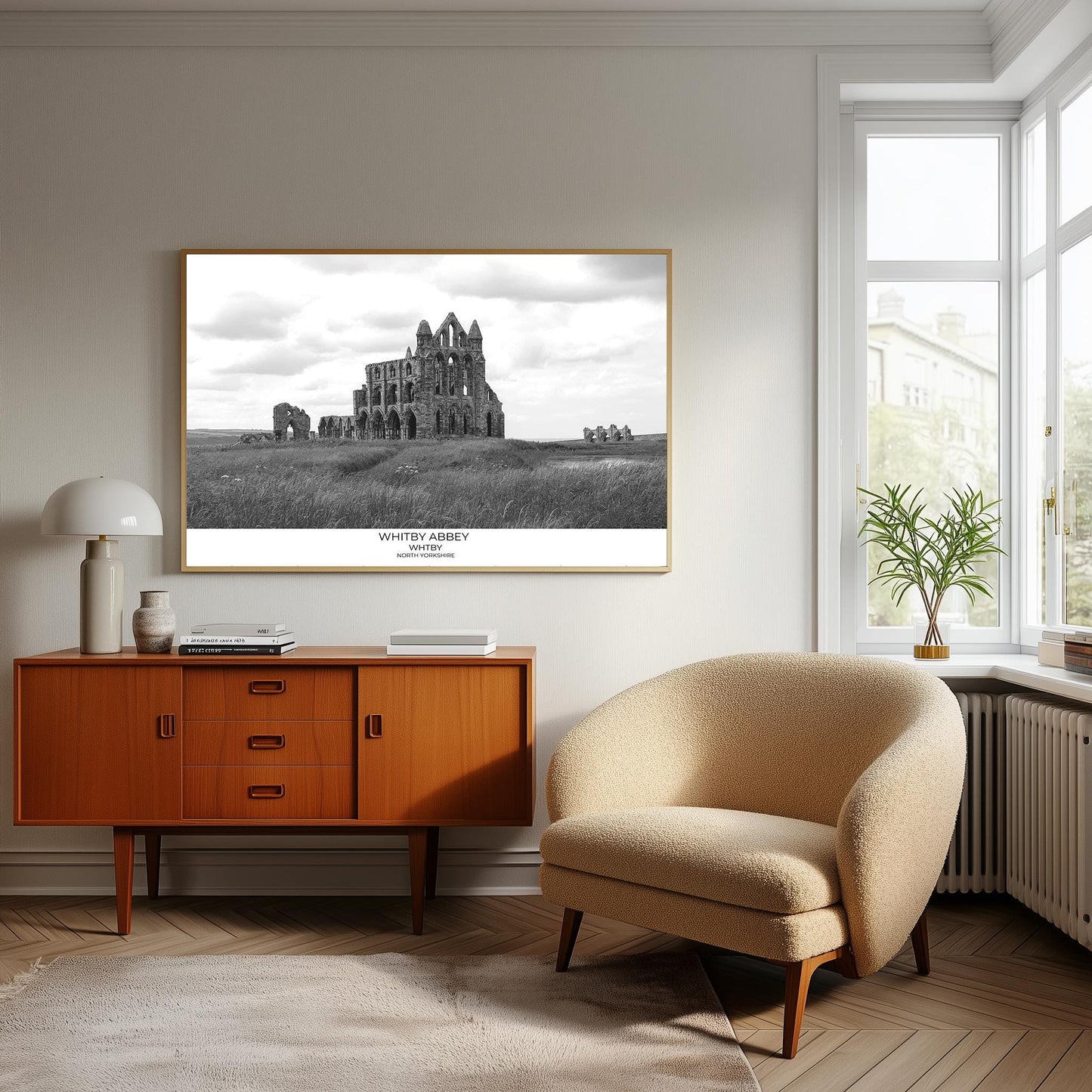 Whitby Abbey Print: North Yorkshire Black and White Photography