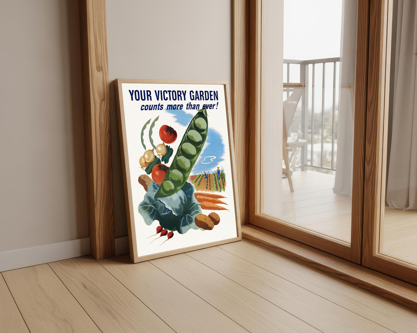 Vintage Victory Garden Poster: Farmhouse Kitchen Wall Art