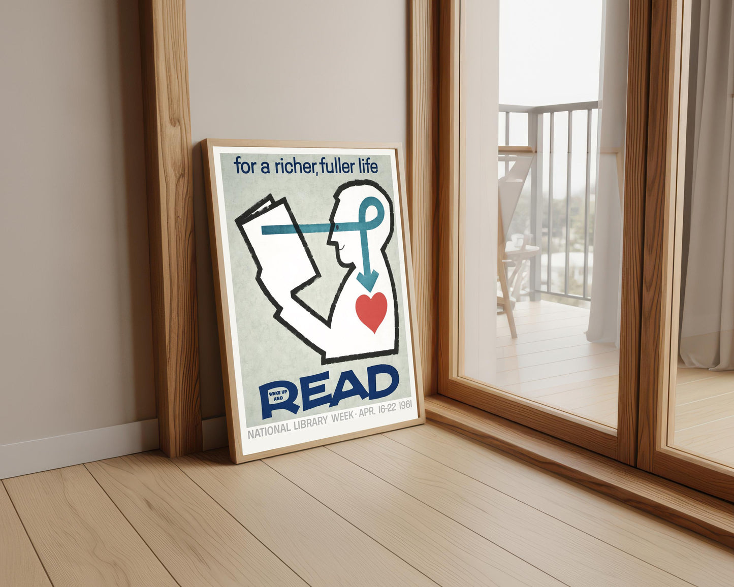 Vintage Reading Exhibition Poster: 1961 Retro Wall Art