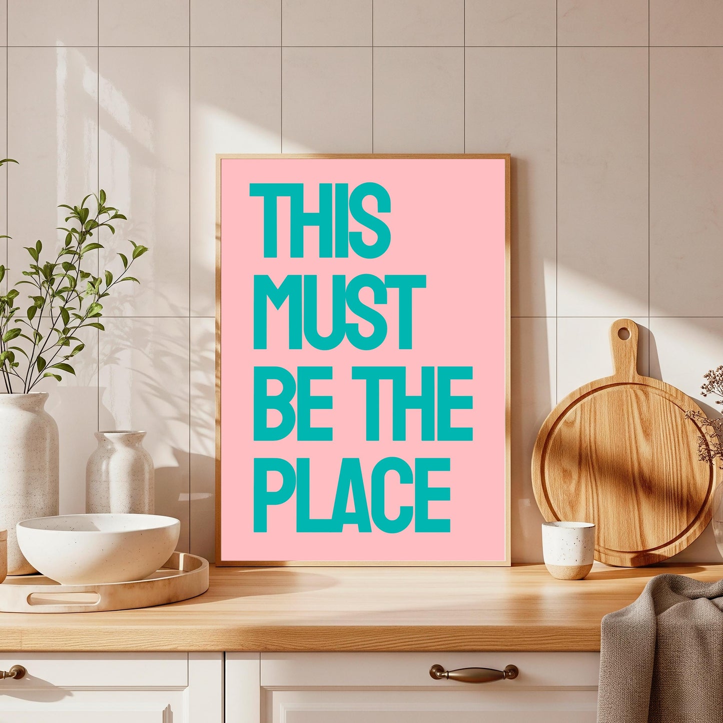 This Must Be The Place Print, Colourful Typography, Hallway Welcome Art