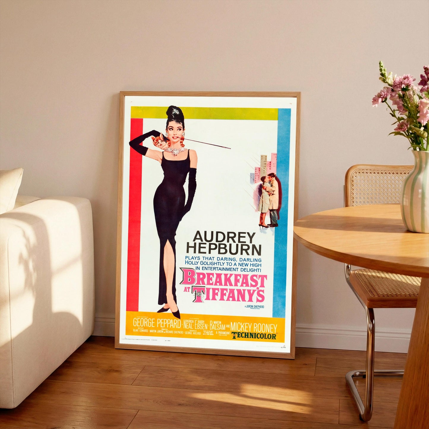 Breakfast at Tiffany's Movie Poster: Audrey Hepburn, Vintage Cinema Art