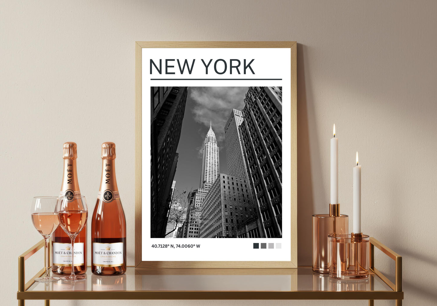 New York EmpireState Art Print: NYC Travel Poster