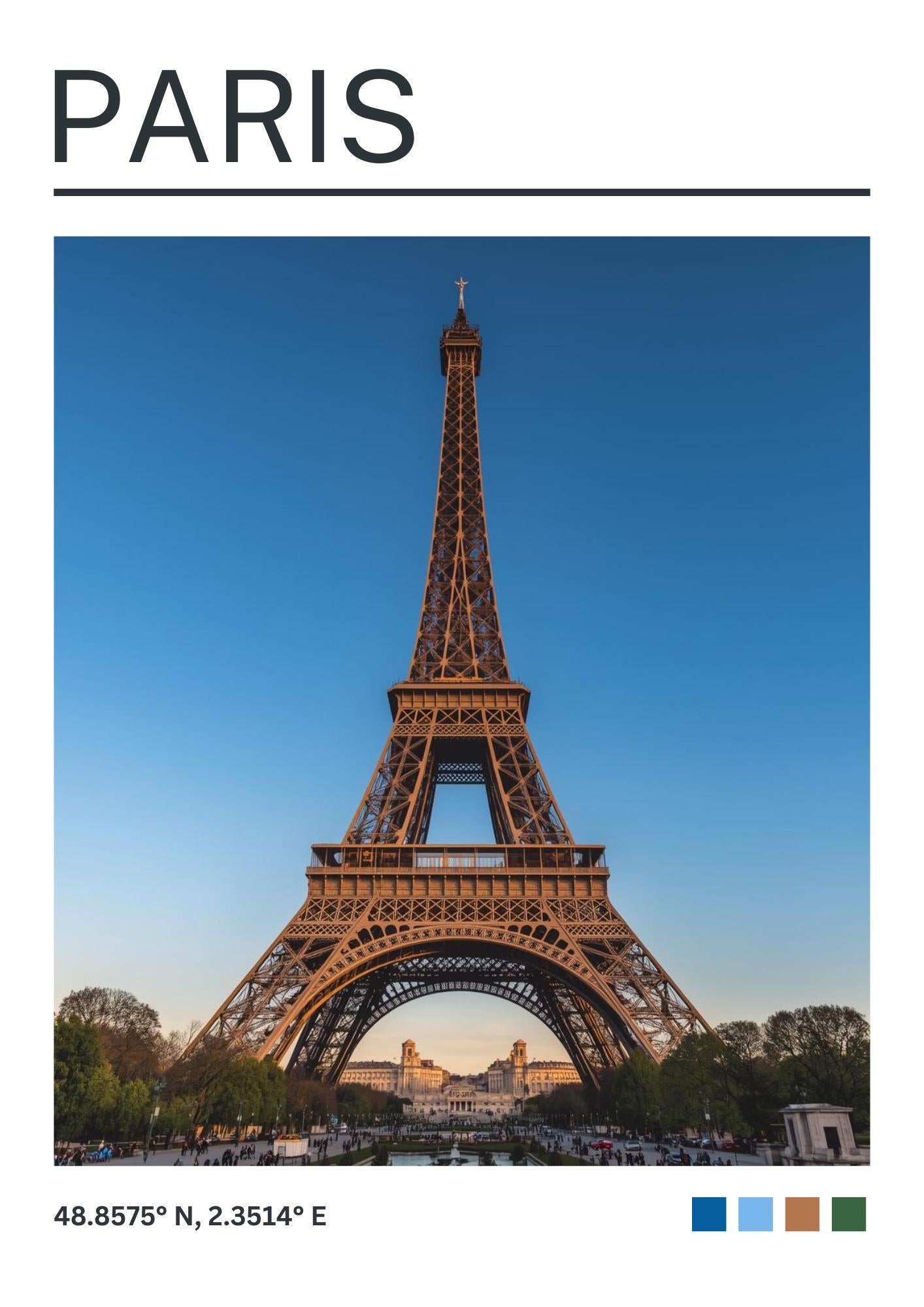 Paris Art Print: Paris Travel Poster, France