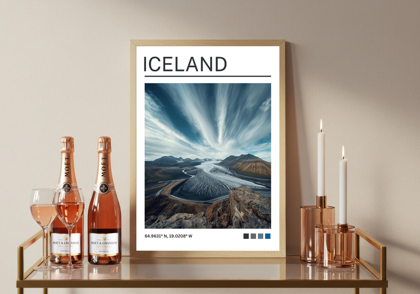Iceland Art Print: Satin Travel Poster