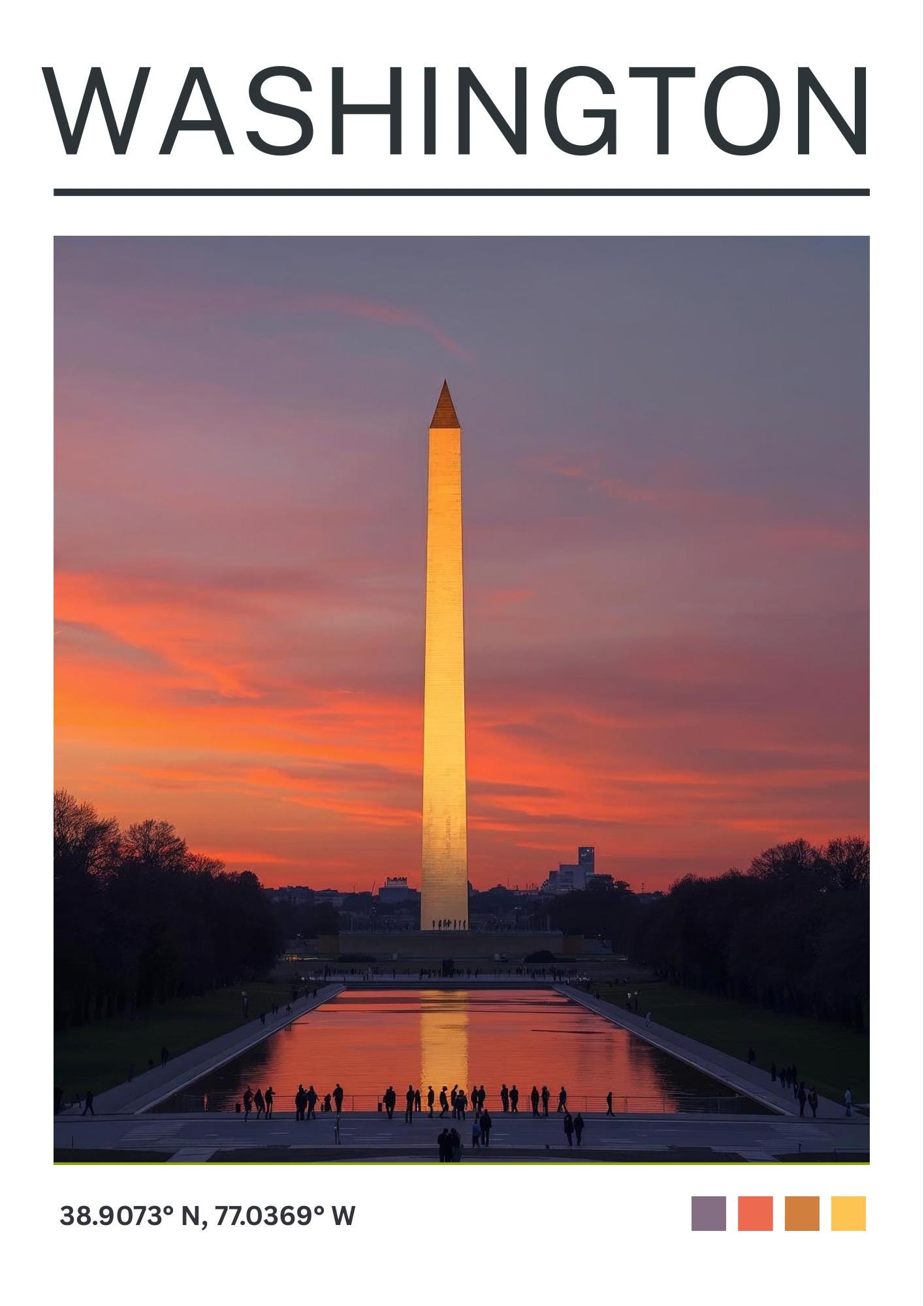 Washington Art Print: Washington DC Travel Poster