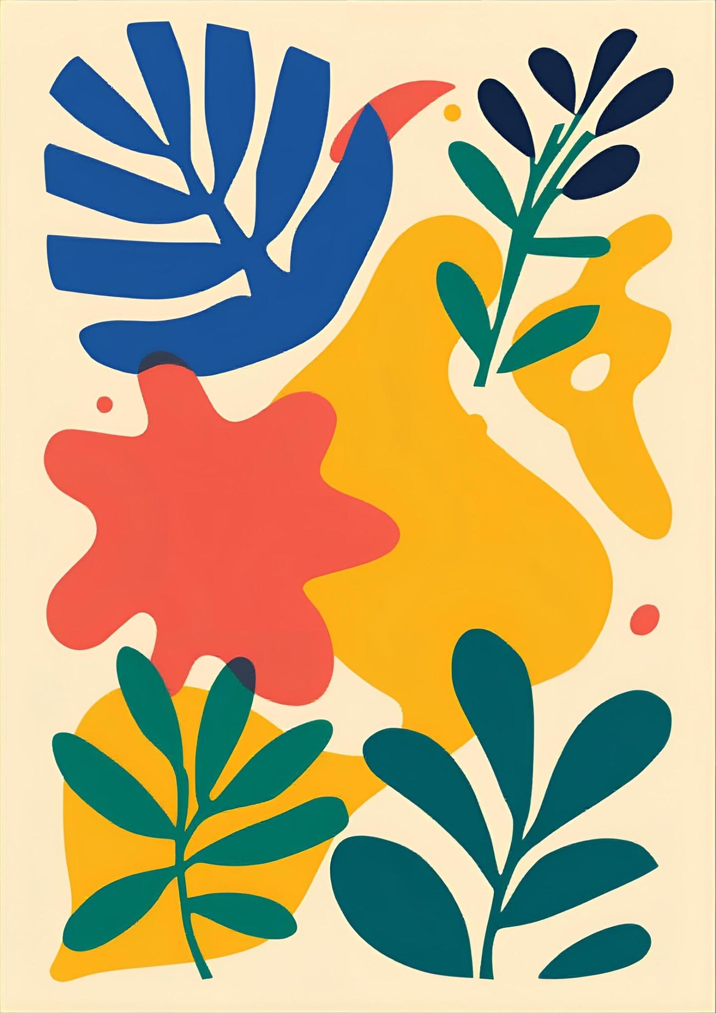 Henri Matisse Inspired Abstract Art Print: Colourful Wall Art