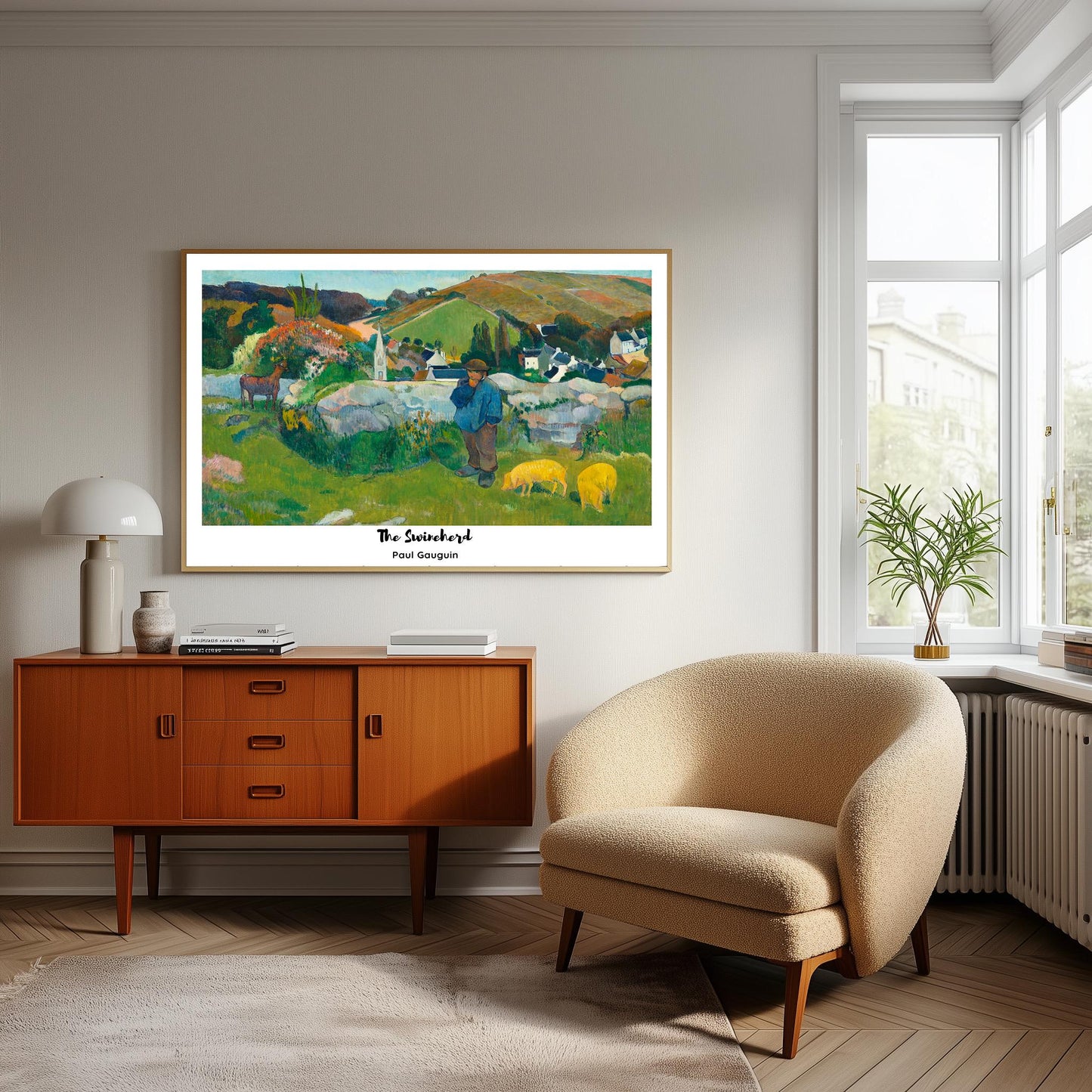 Paul Gauguin 'The Swineherd' Vintage Art Print
