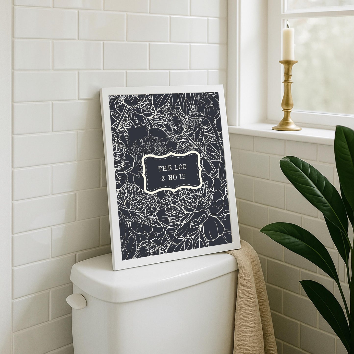 Personalized Bathroom Floral Print: Funny Art Poster