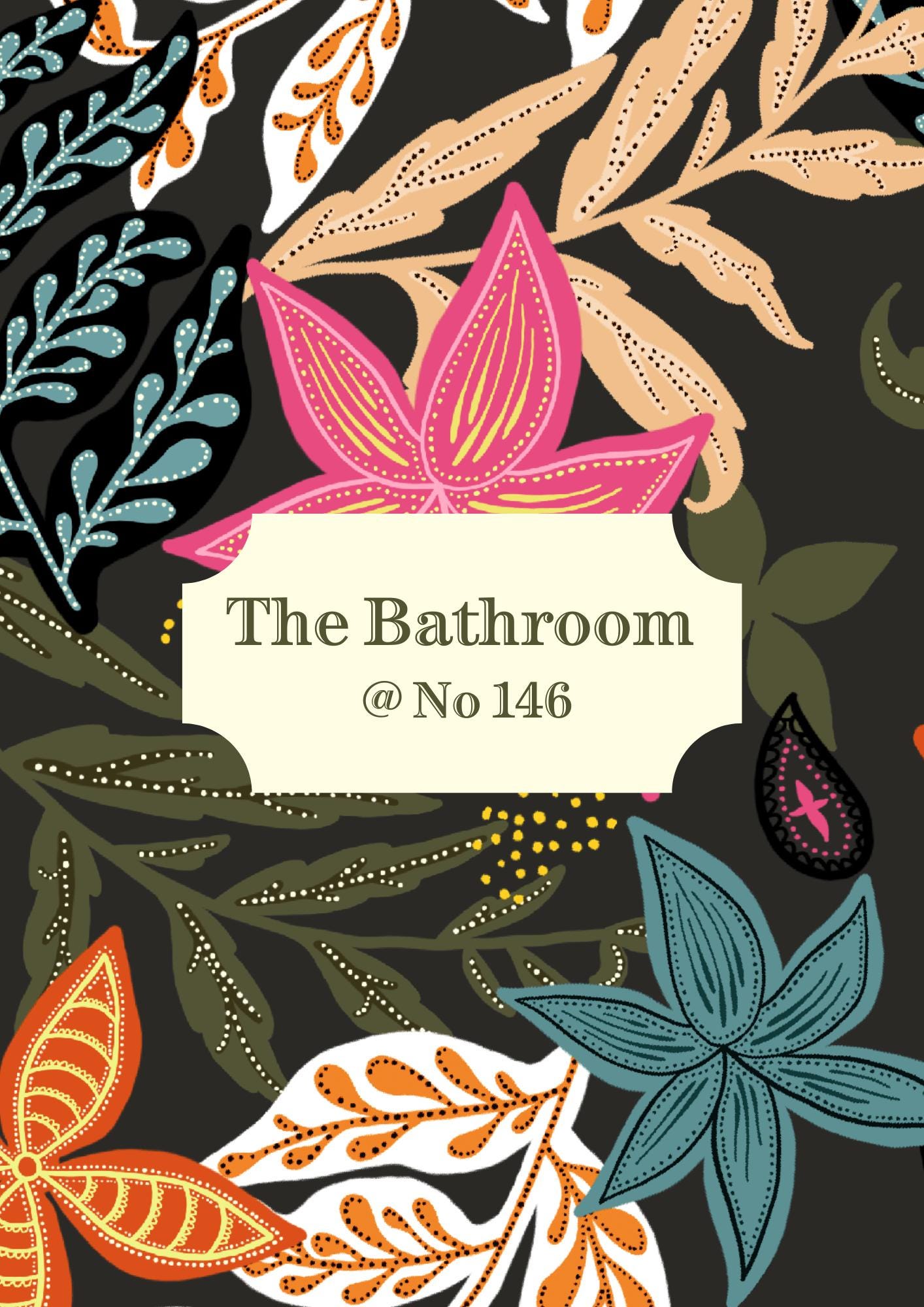 Personalized Bathroom Print: Floral Loo Poster, Personalised Wall Art