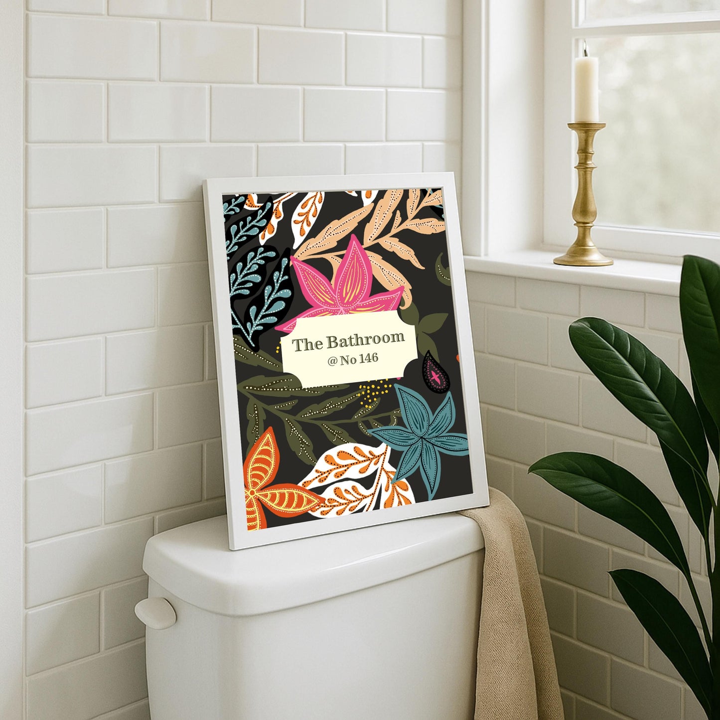 Personalized Bathroom Print: Floral Loo Poster, Personalised Wall Art