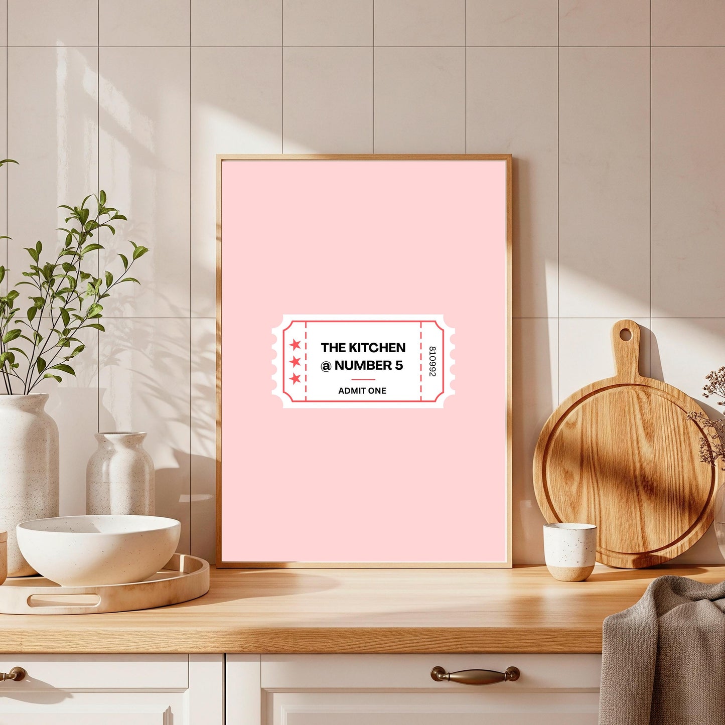 Personalized Kitchen Ticket Print: Retro Colourful Wall Art