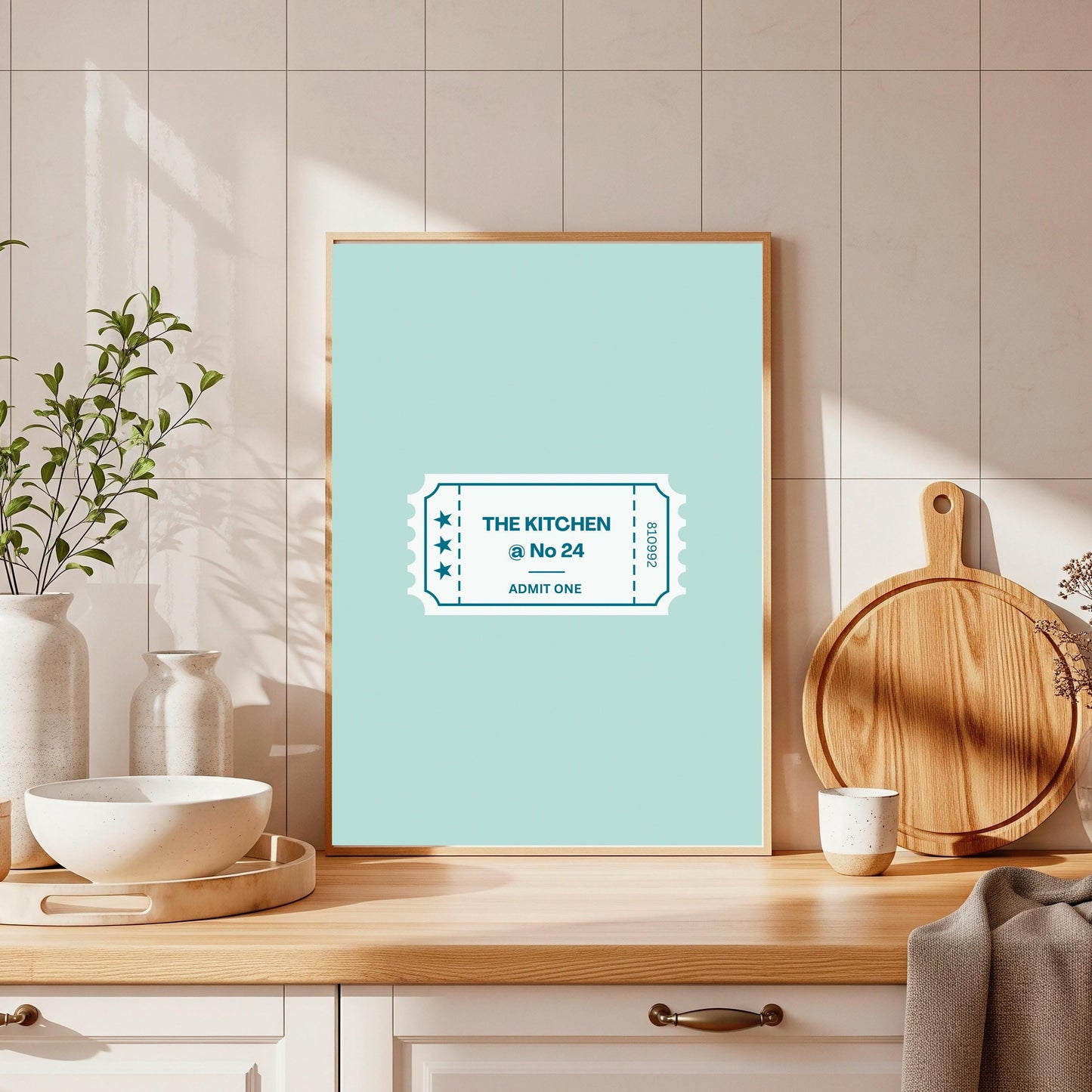 Personalized Kitchen Ticket Print: Retro Colourful Wall Art