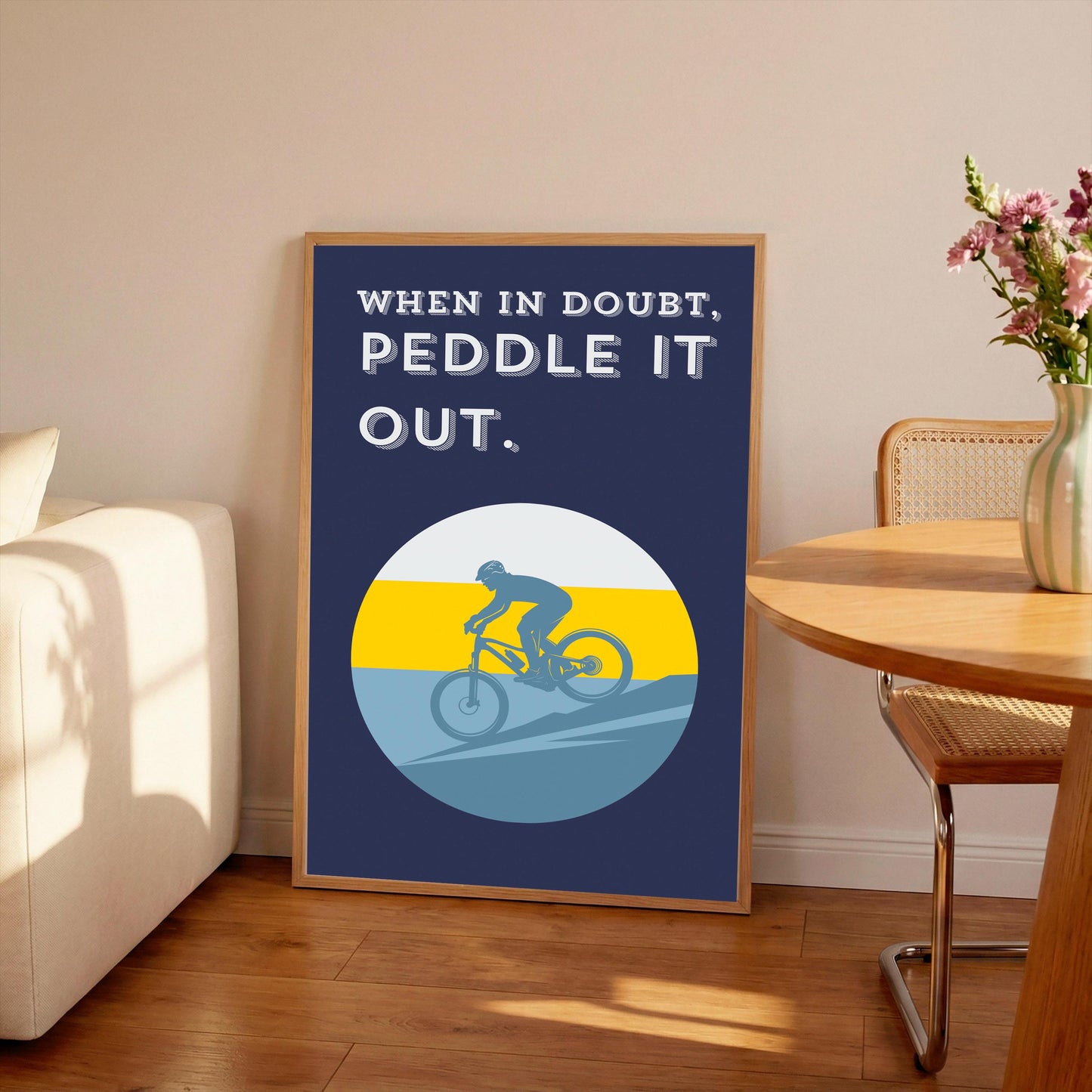 Retro Cycling Quote Print: Mountain Bike Art (A4/A3/A2/A1)