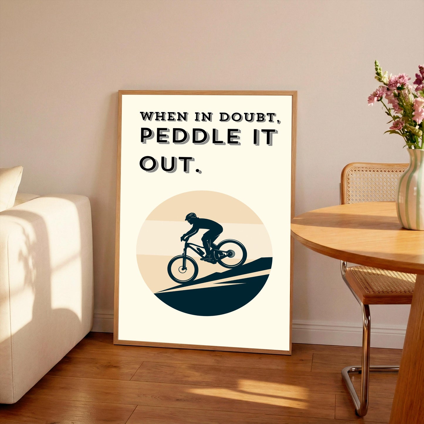 Retro Cycling Quote Print: Mountain Bike Art (A4/A3/A2/A1)