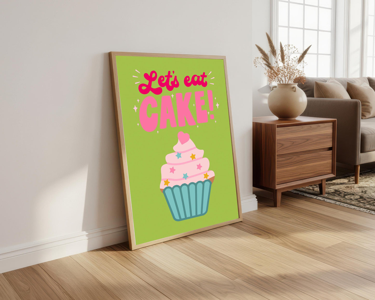 Retro Cupcake Kitchen Print: Colourful Foodie Wall Art