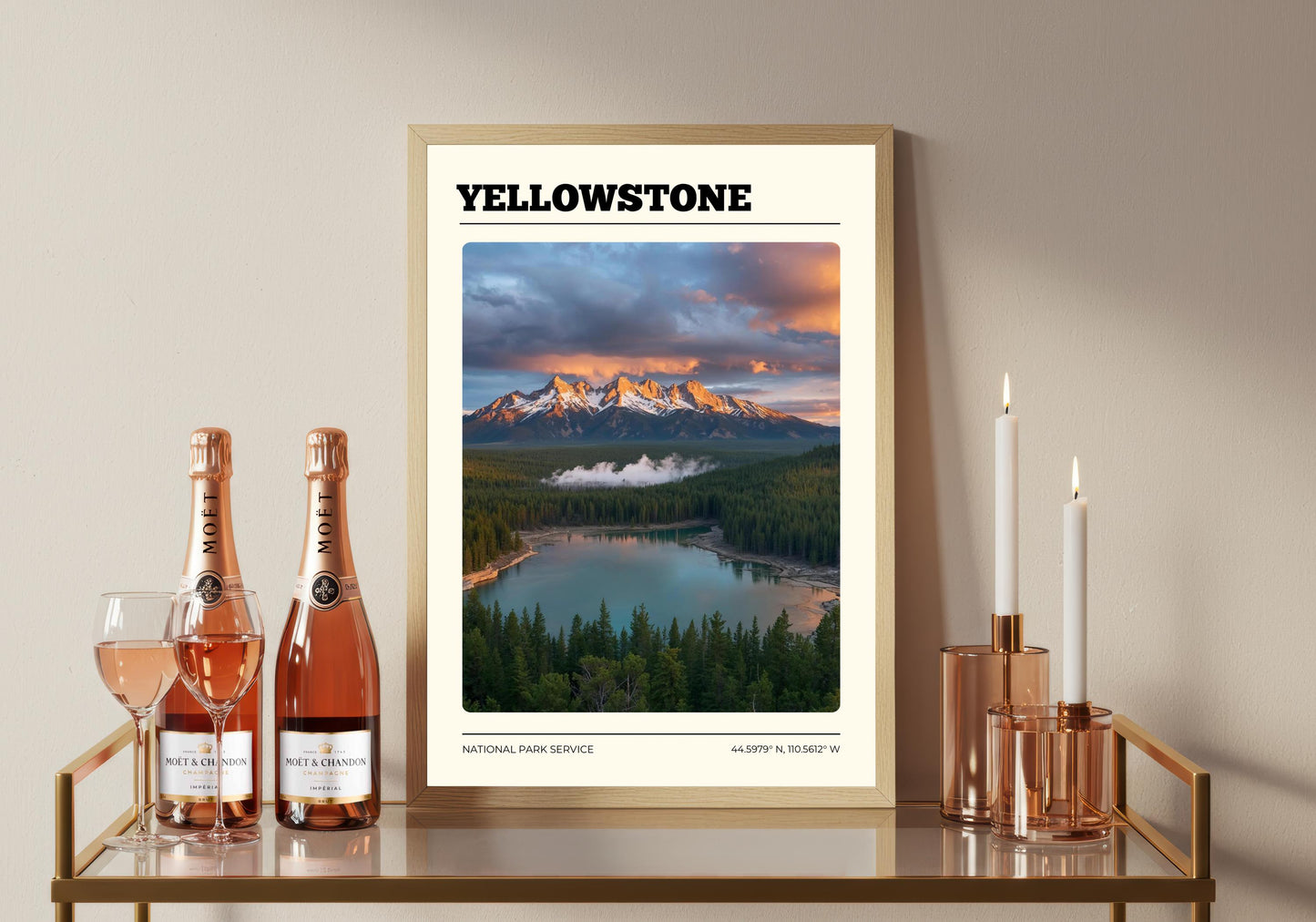 Yellowstone National Park Poster: Vintage Style Travel Print
