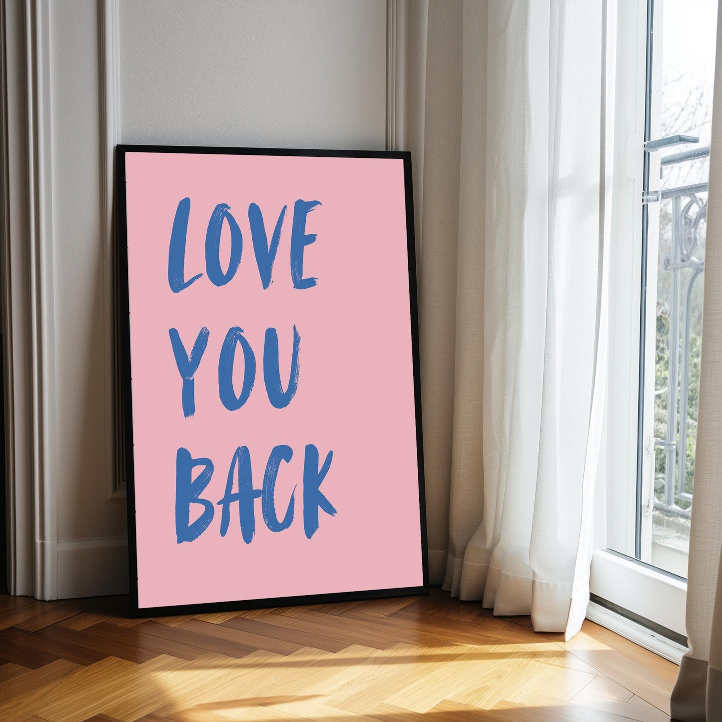 Love You Back Print: Typography Bedroom Wall Art