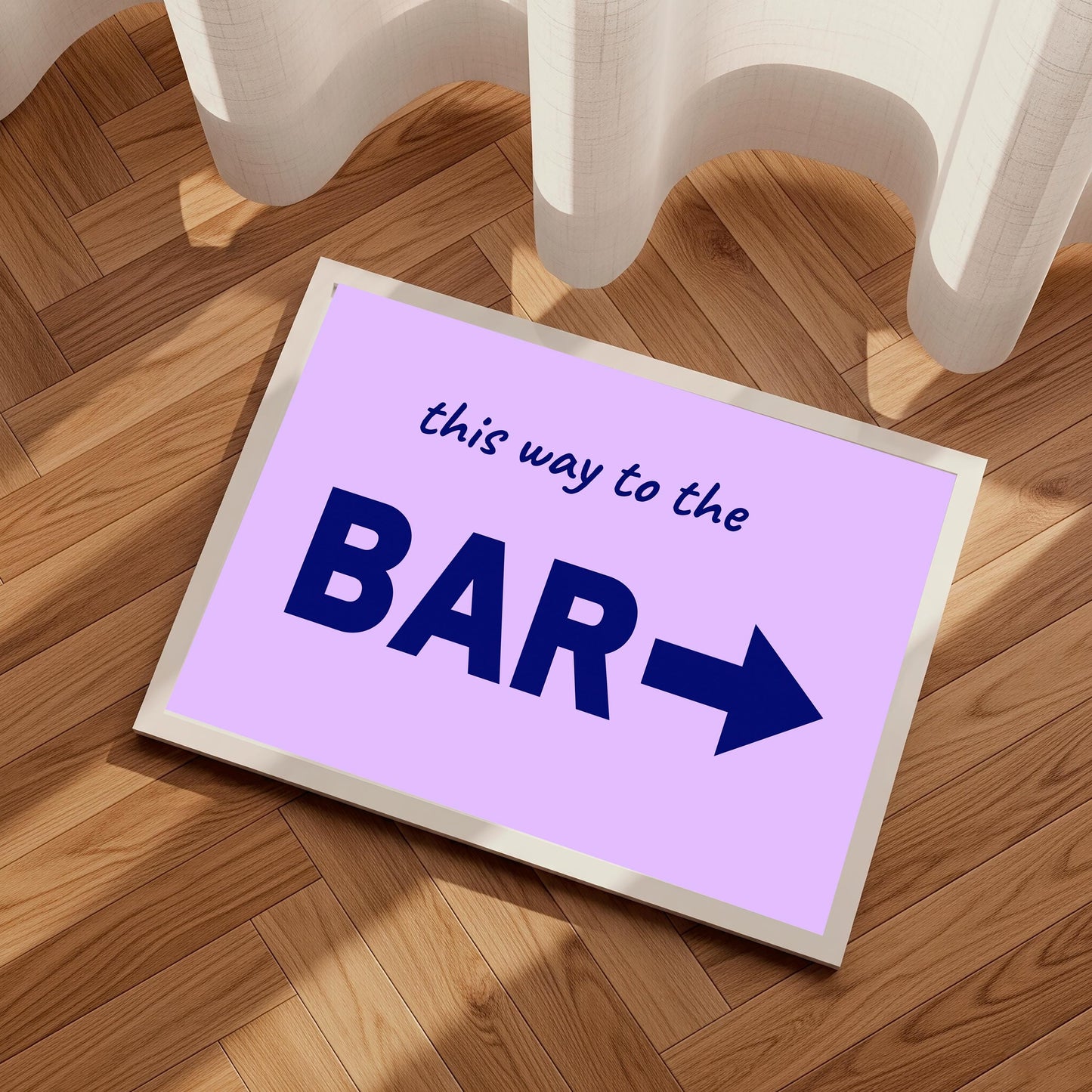 This Way To The Bar Poster: Modern Man Cave Art