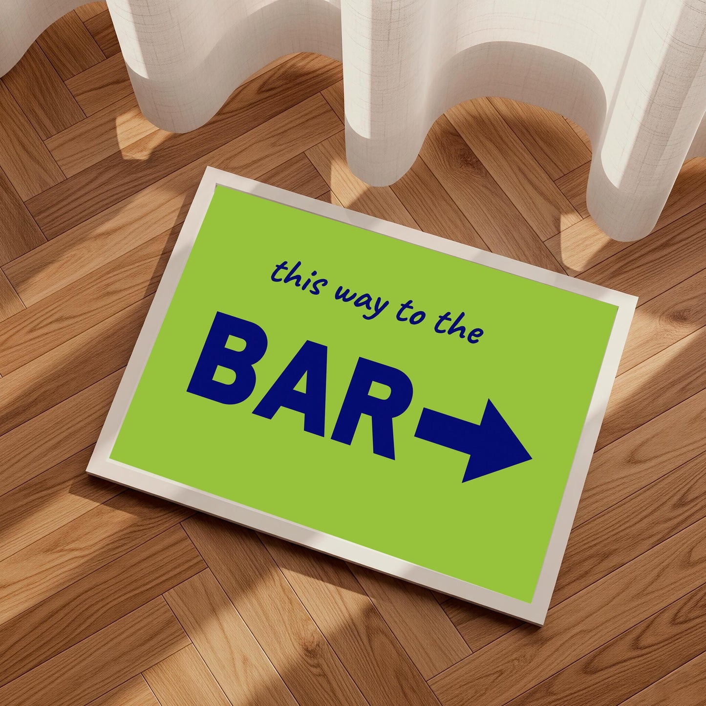This Way To The Bar Poster: Modern Man Cave Art