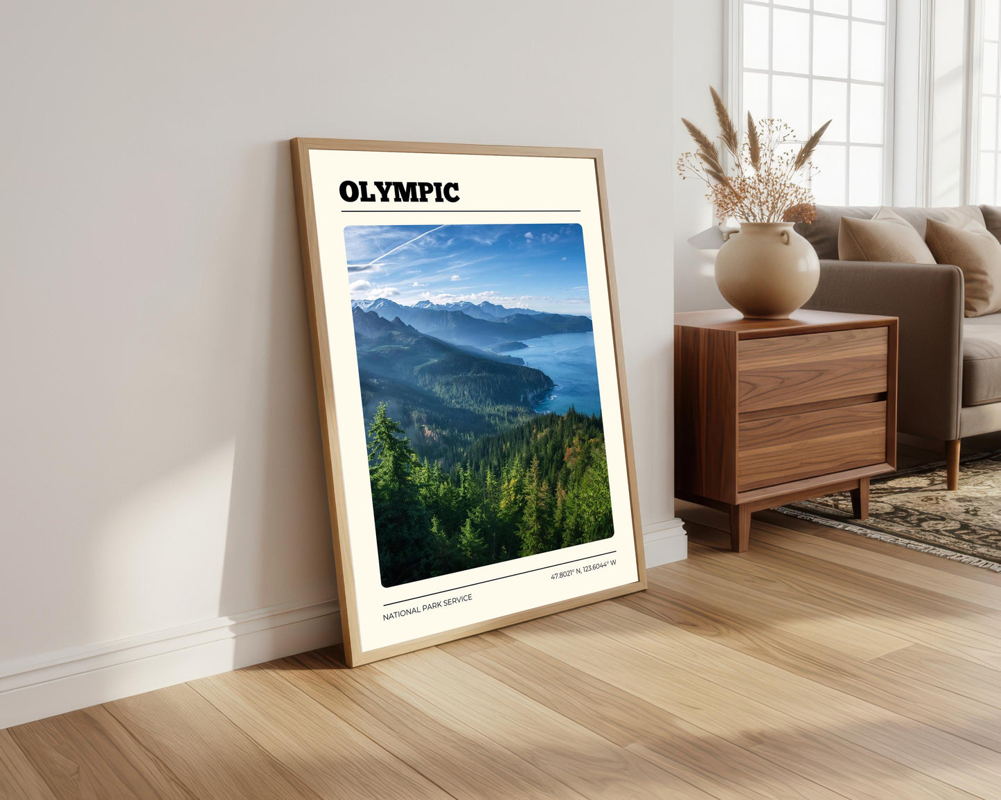 Olympic National Park Poster: Vintage-Style Satin Art Print