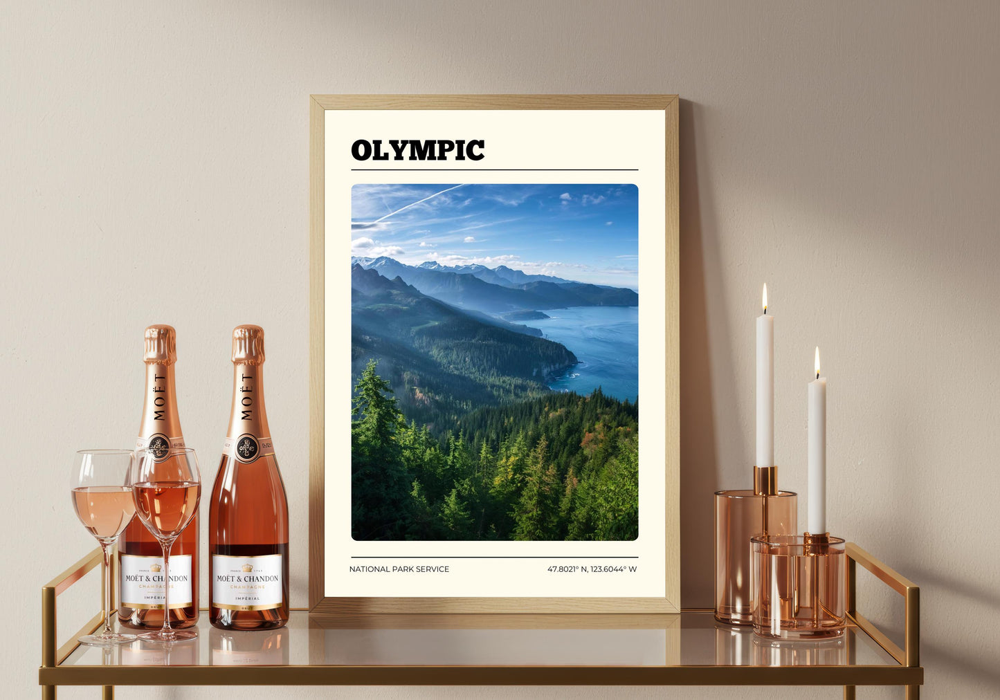 Olympic National Park Poster: Vintage-Style Satin Art Print