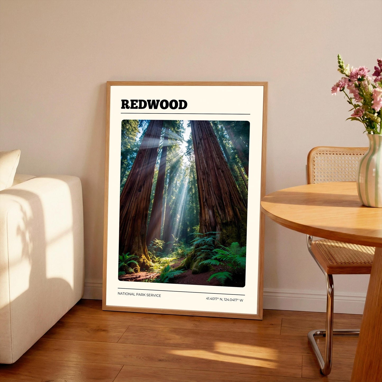 Redwood National Park Poster: Vintage-Style Satin Art Print