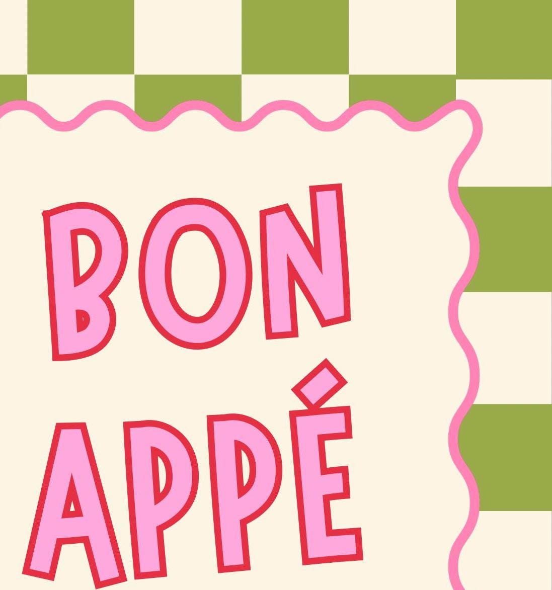 Bon Appétit Kitchen Poster: Retro Foodie Wall Art