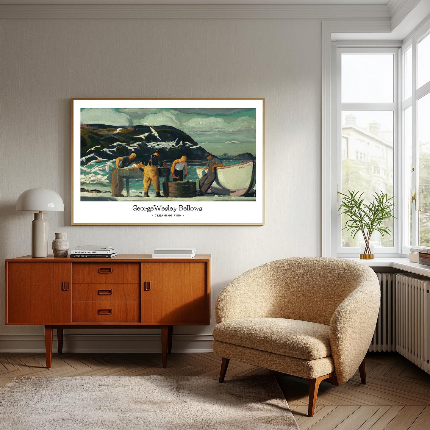 George Bellows 'Cleaning Fish' Print: American Realist Painting