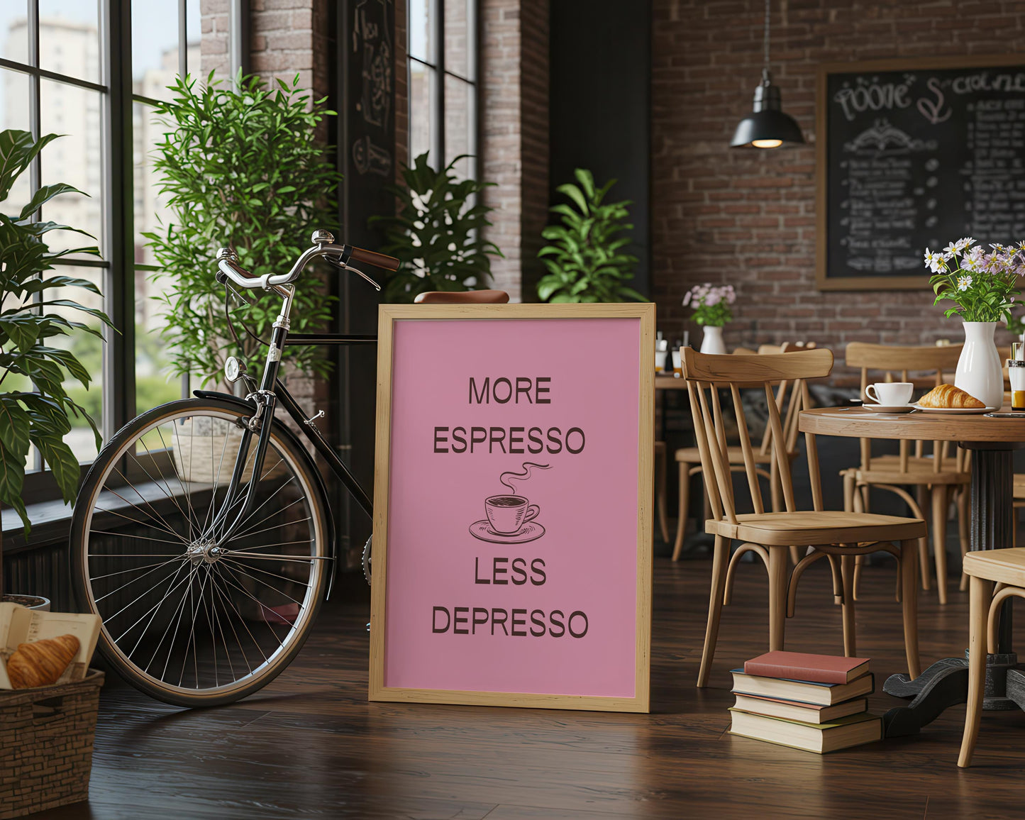 Espresso Art Print: Modern Coffee Poster, Colourful Kitchen Decor